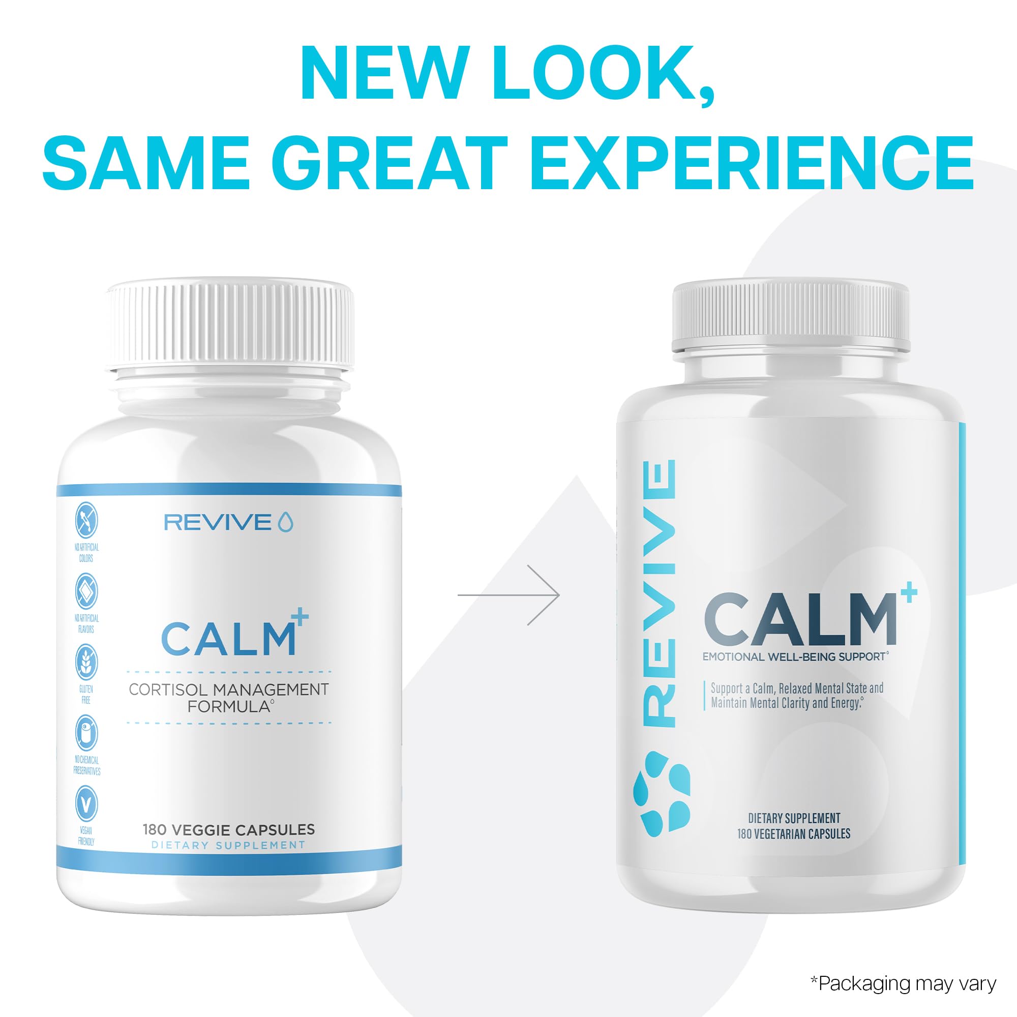 Revive MD Calm, Emotional Well-Being Support Supplement - Stress Management for Men & Women - Mood Enhancement Supplement Promotes Relaxation with L-Theanine, GABA & 5-HTP (180 Capsules, 30 Servings) Revive buy supplements canada