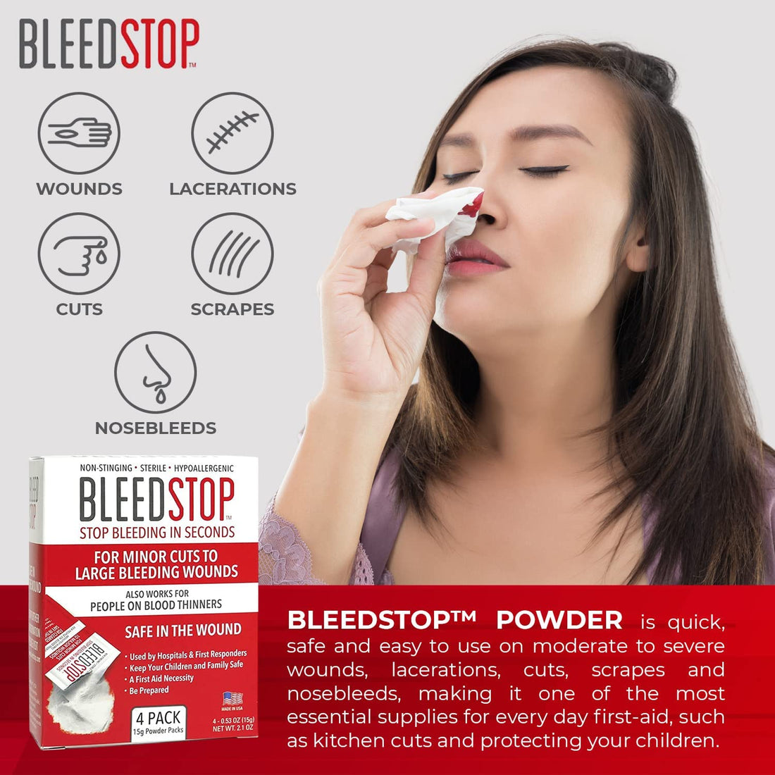 BleedStop™ First Aid Powder for Blood Clotting, Trauma Kit, Blood Thinner BleedStop buy supplements canada