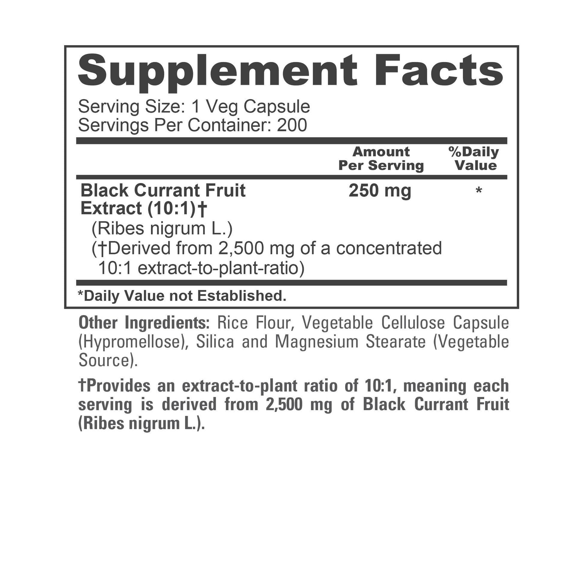 NusaPure Black Currant 10:1 Extract, 250 mg Equivalent to 2,500mg, per Veg Caps 200 Vegan, Non-GMO NusaPure buy supplements canada
