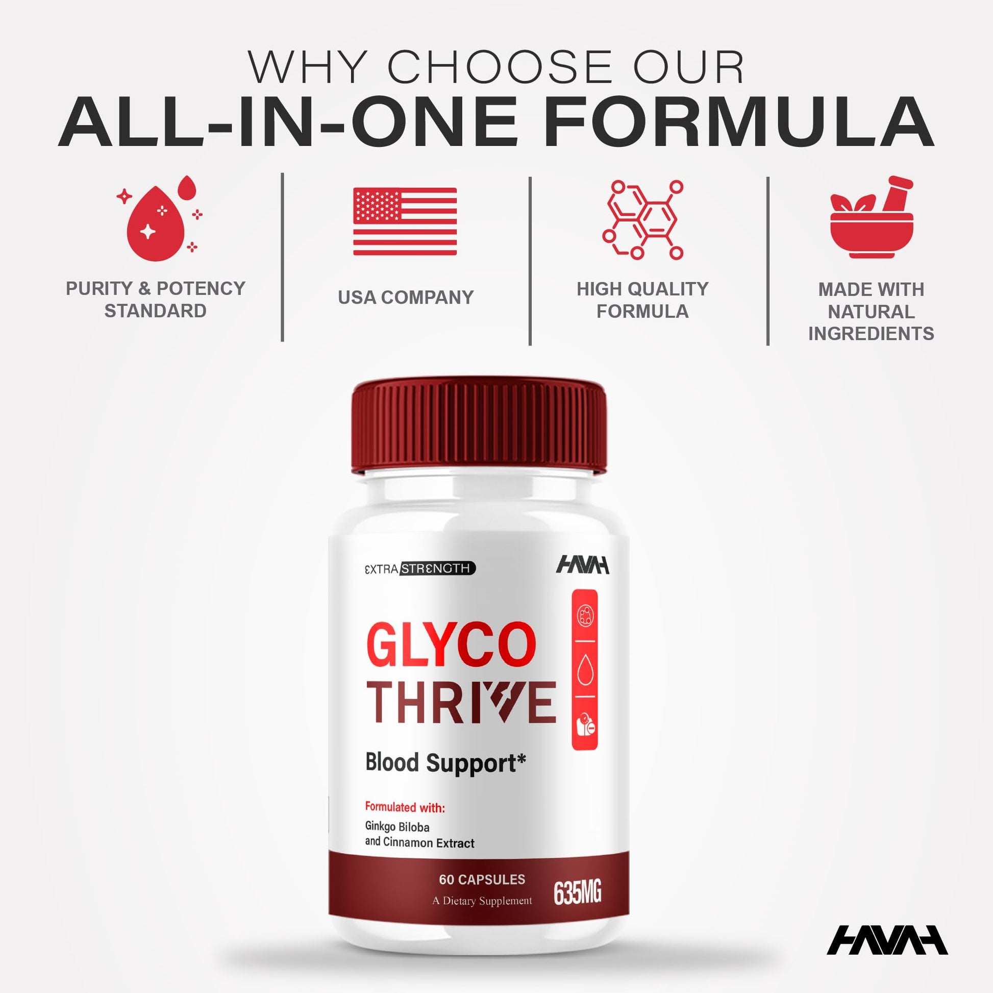 (2 Pack) Glyco Thrive Blood Support GlycoThrive Maximum Strength Capsules, Glyco Thrive Advanced Daily Multivitamin Health and Wellness Supplement, GlycoThrive Health Support Pills (120 Capsules) Havah buy supplements canada