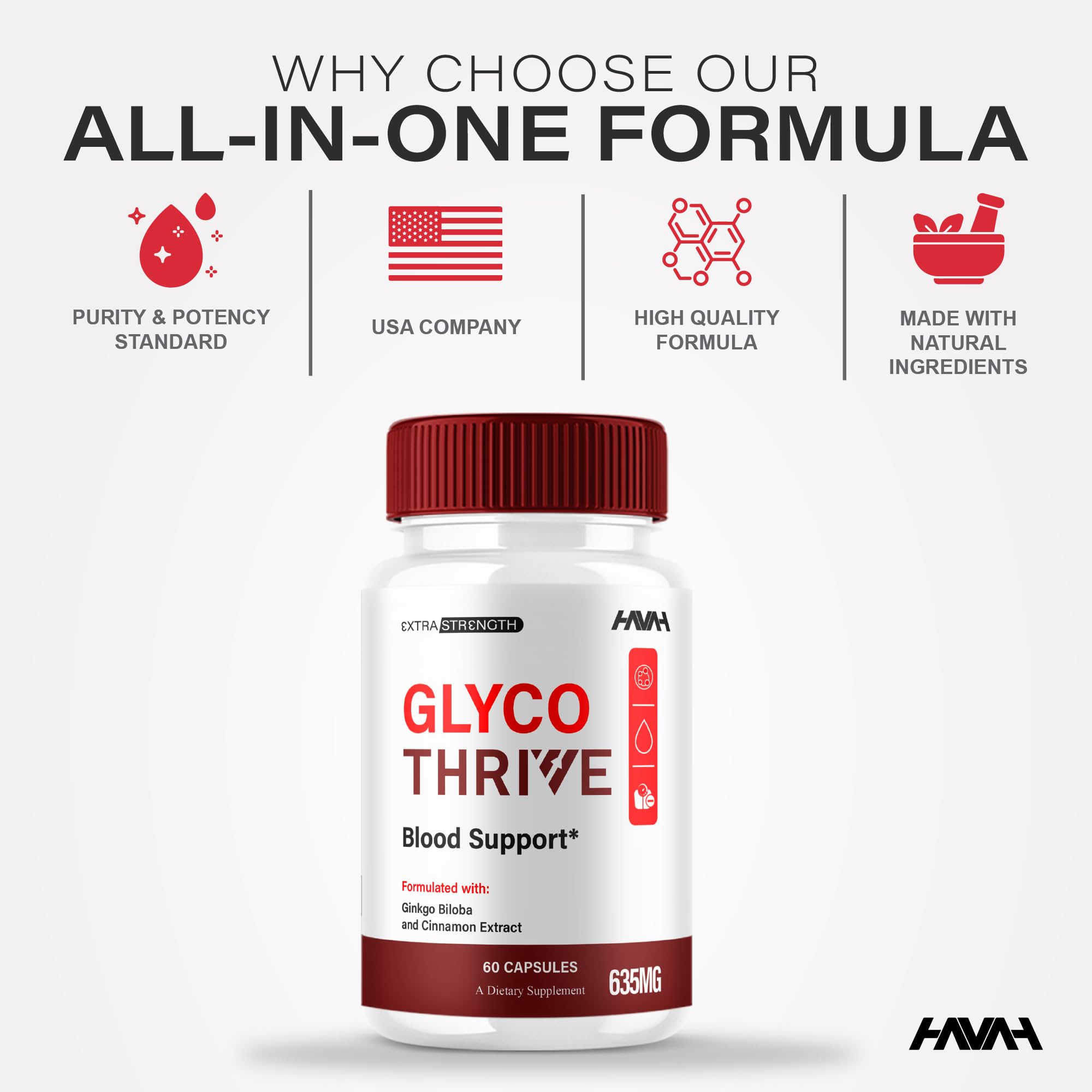 (2 Pack) Glyco Thrive Blood Support GlycoThrive Maximum Strength Capsules, Glyco Thrive Advanced Daily Multivitamin Health and Wellness Supplement, GlycoThrive Health Support Pills (120 Capsules) Havah buy supplements canada