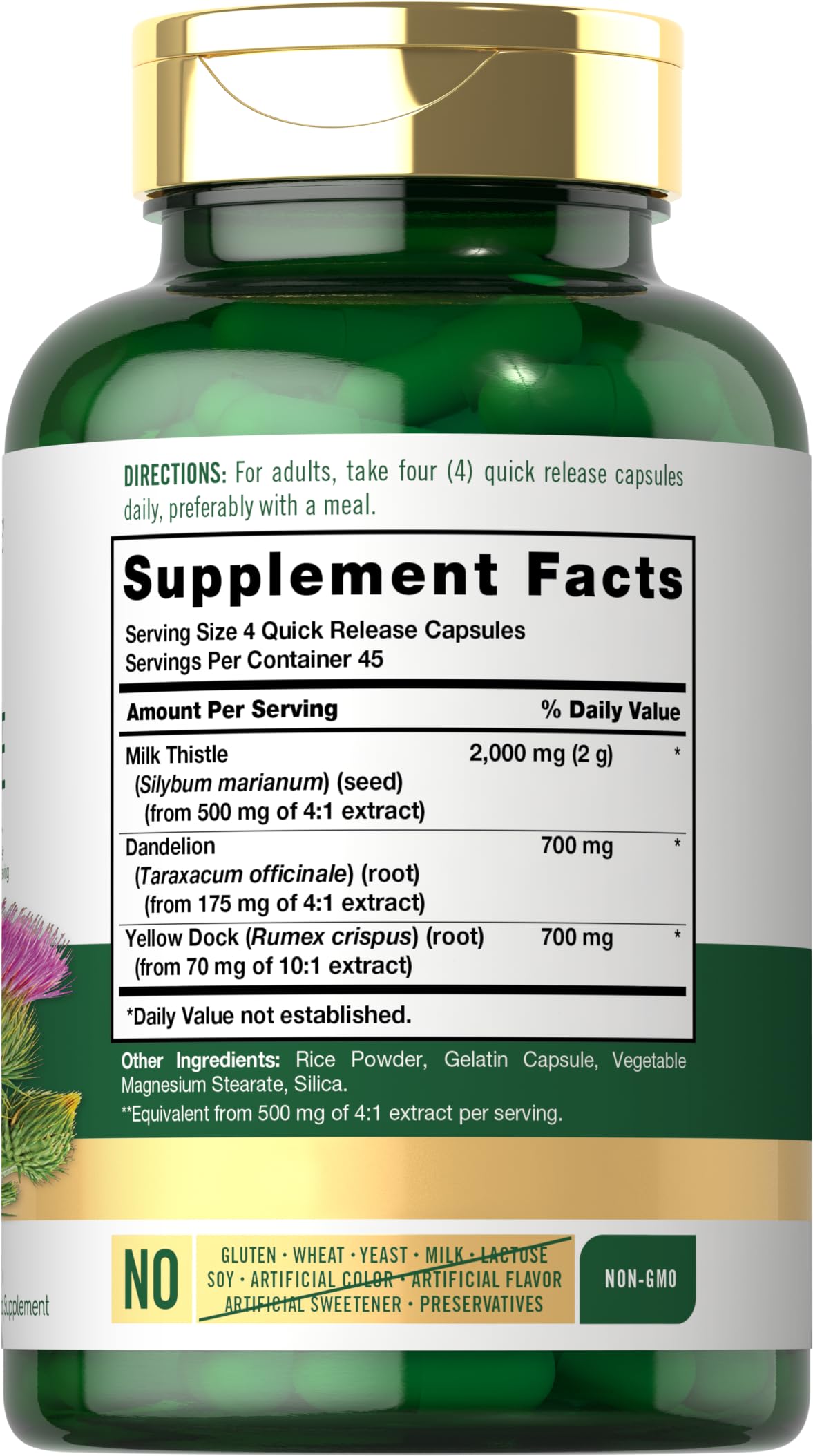 Carlyle Milk Thistle 2000mg | 180 Capsules | with Dandelion & Yellow Dock | Non-GMO Carlyle buy supplements canada
