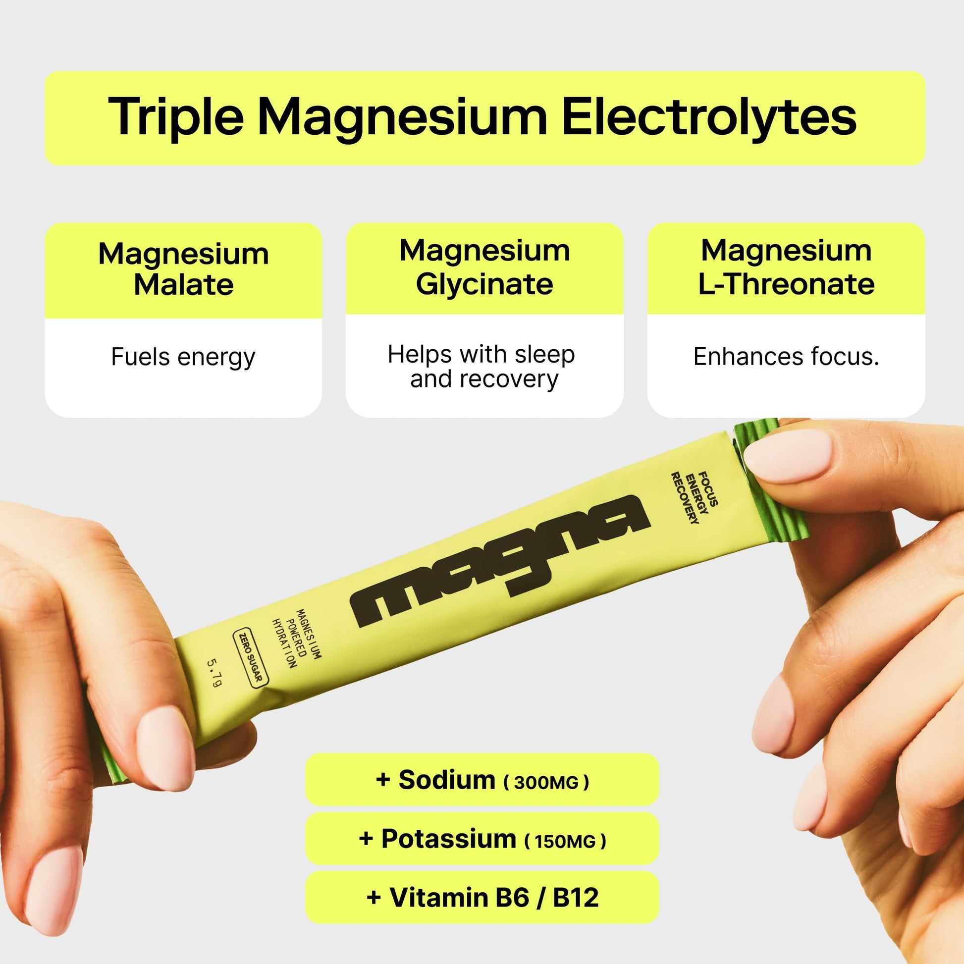 MAGNA Electrolytes Powder Drink Mix for Hydration, Energy & Focus Support with Magnesium L Threonate (28 Servings, Variety) Magna buy supplements canada