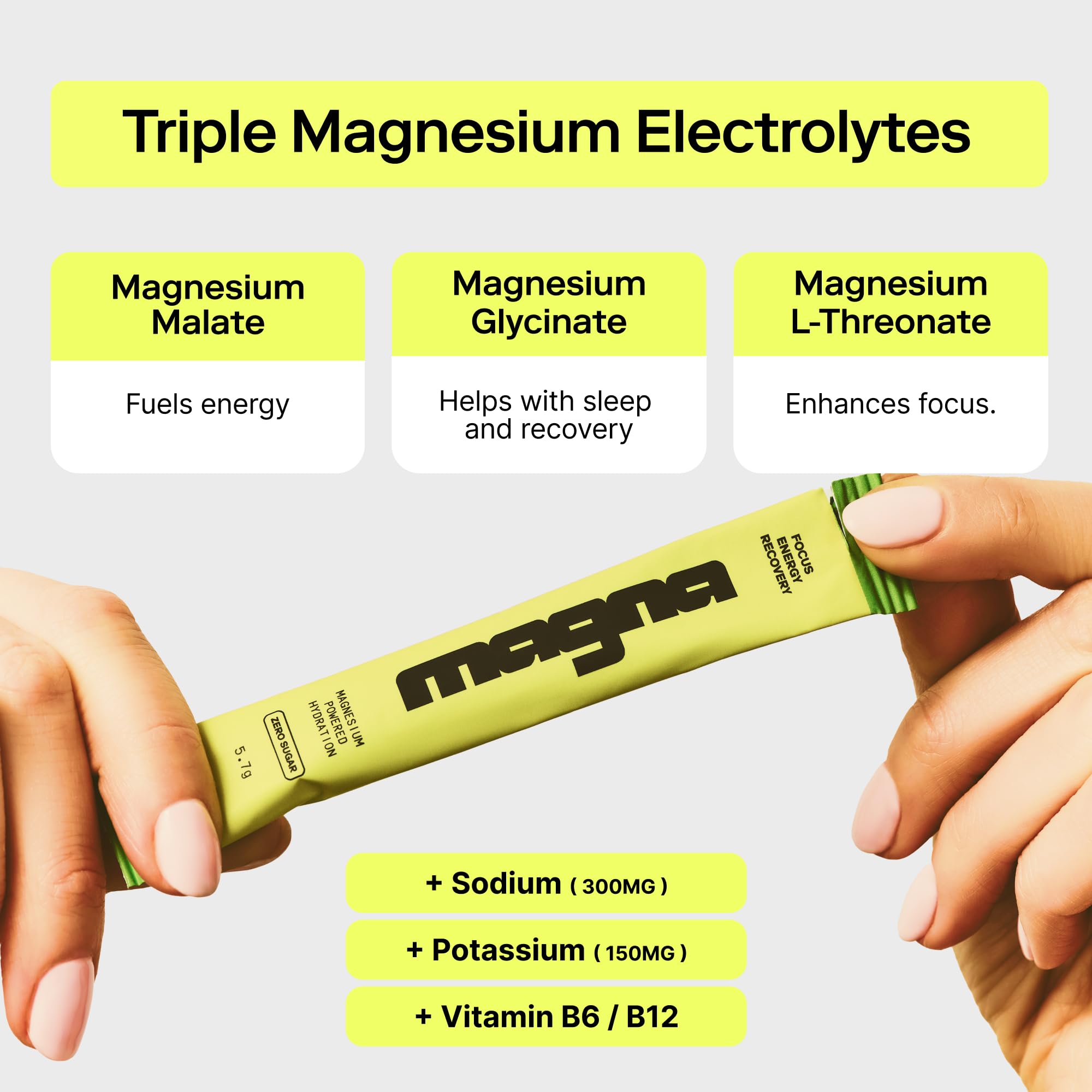 MAGNA Electrolytes Powder Drink Mix for Hydration, Energy & Focus Support with Magnesium L Threonate (28 Servings, Variety) Magna buy supplements canada