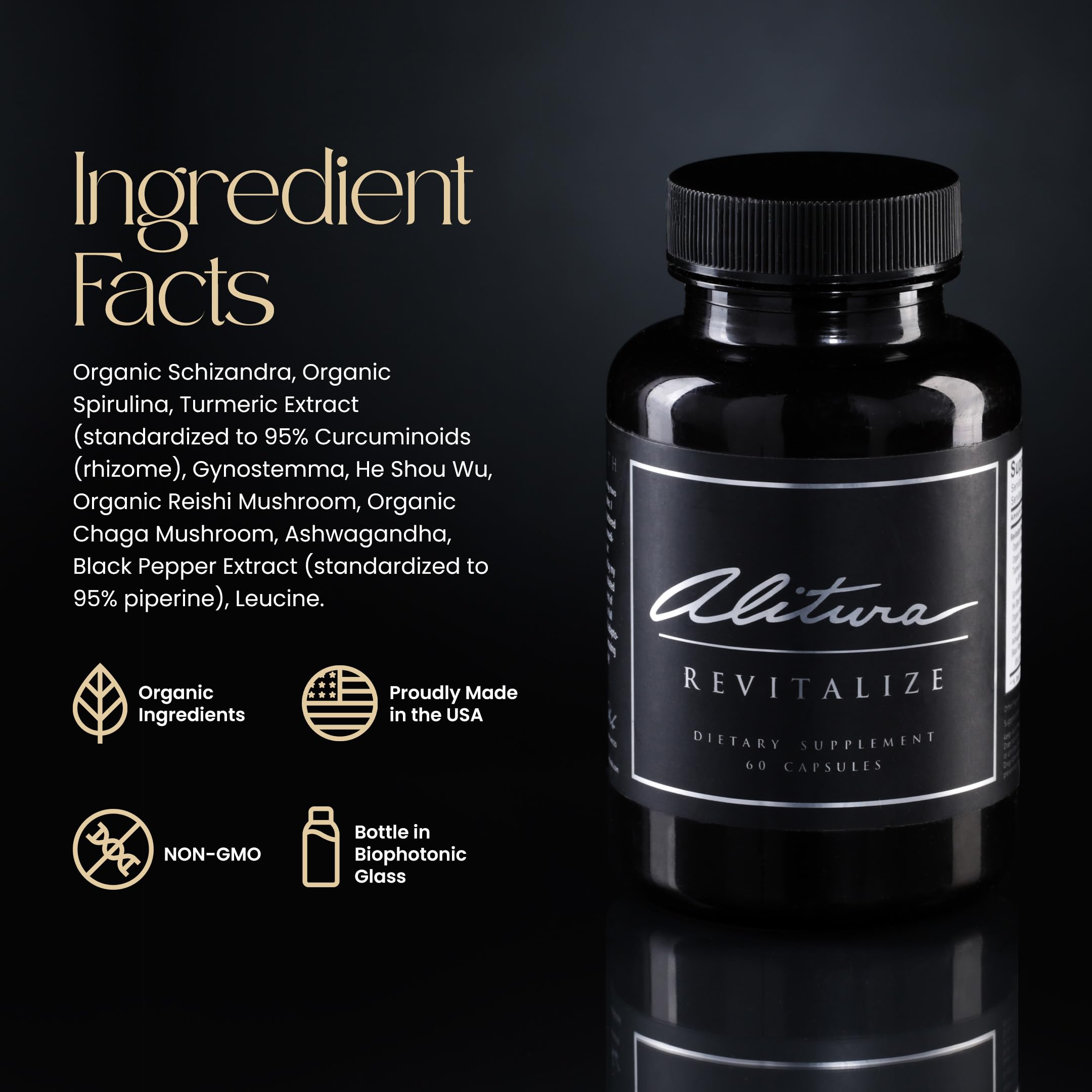 Alitura Revitalize – Organic Ashwagandha & Turmeric Supplement – Natural Energy, Mood & Recovery Support for Men & Women – Adaptogenic Herbs for Daily Wellness – 60 Capsules Alitura buy supplements canada