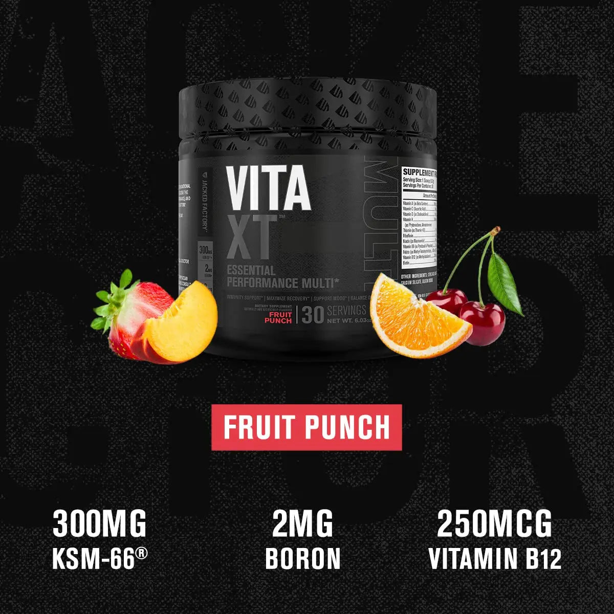 Jacked Factory Vita XT Performance Vitamin Powder - Daily Multivitamin Powder for Men with KSM-66 Ashwagandha, Prebiotic Fiber Jacked Factory buy supplements canada