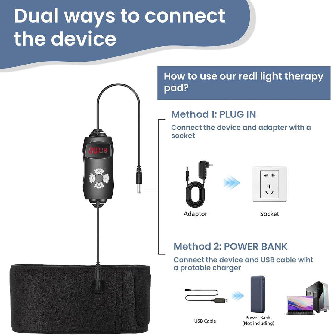 Red Light Therapy Belt - Near Infrared Light Therapy & Red Light Therapy for Body,660nm&850nm Adrxmexna buy supplements canada