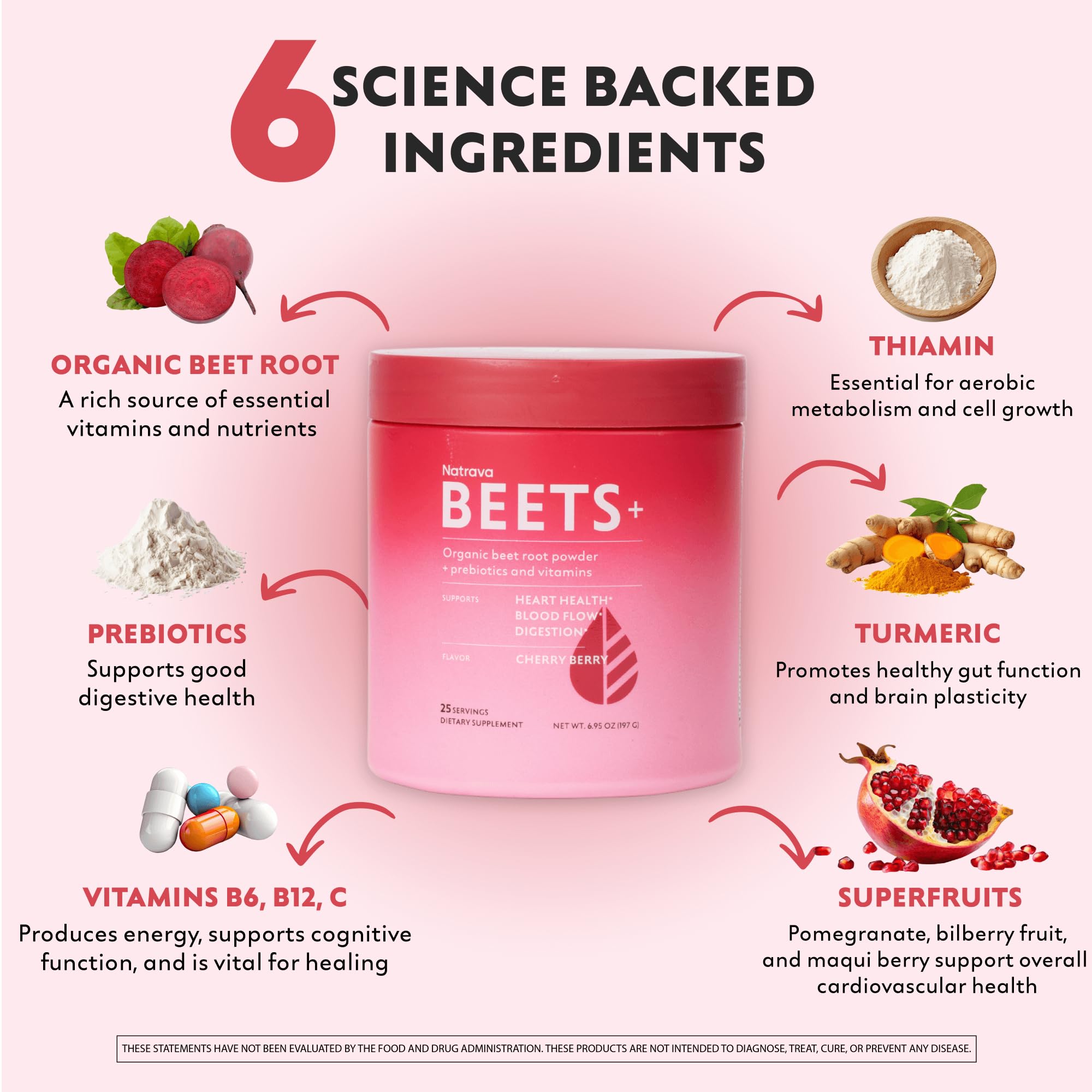 Natrava Beets+ Organic Beet Root Powder Blend Fortified with Vitamins & Prebiotics for Heart Healthy Energy & Nitric Oxide Production Natrava buy supplements canada