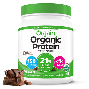 Orgain Organic Vegan Protein Powder, Creamy Chocolate Fudge - 21g Plant Protein, 7g Prebiotic Fiber, Low Net Carb, No Lactose Ingredients, No Added Sugar Orgain buy supplements canada