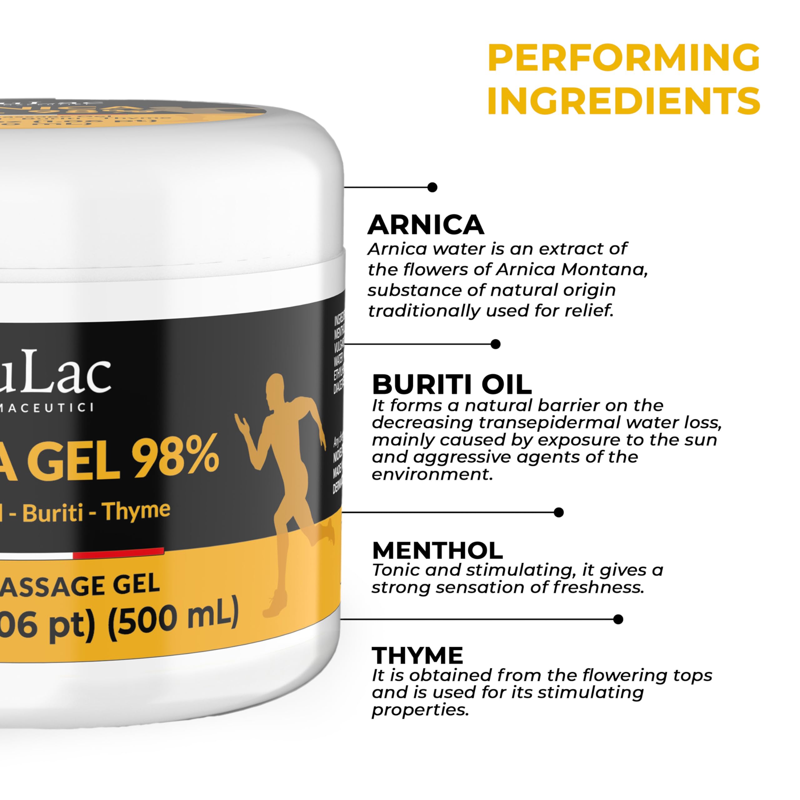 Dulac Arnica Body Massage Gel – Water-Based Cosmetic Massage Gel with Arnica Montana, Fast-Absorbing Lightweight Texture, Non-Greasy Feel, Dermatologically Tested, 16.9 fl oz DULÀC FARMACEUTICI 1982 buy supplements canada