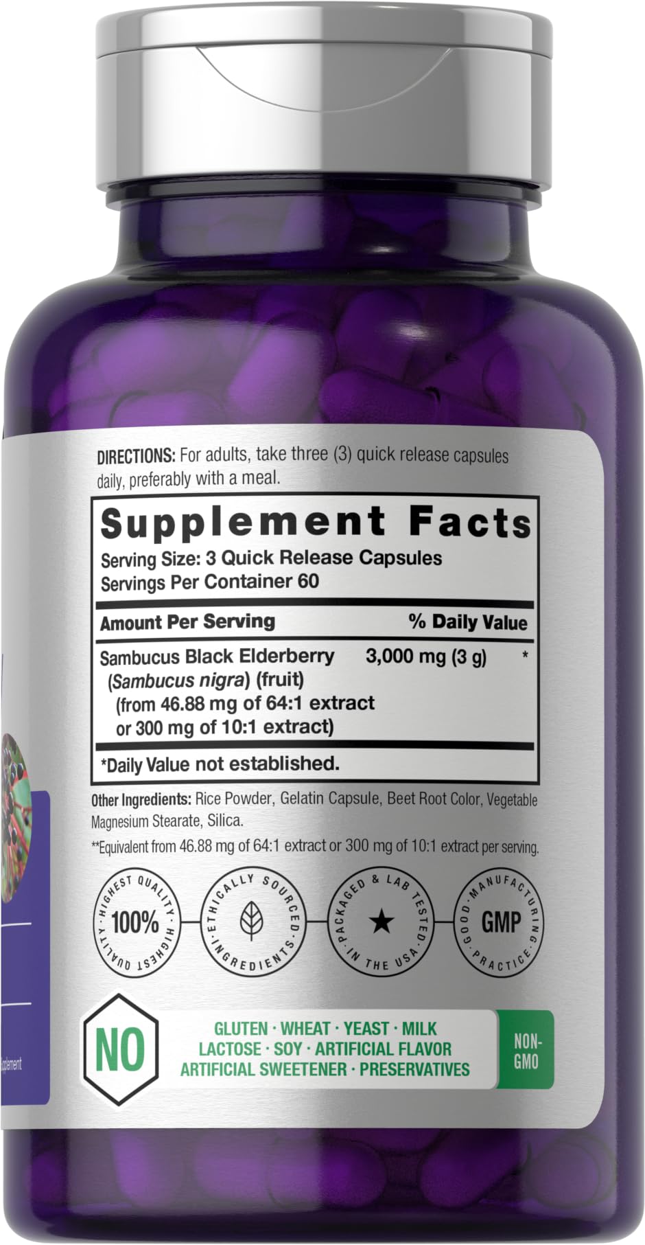 Horbäach Black Elderberry | 180 Count | Non-GMO, Gluten Free | Sambucus Extract Supplement Horbäach buy supplements canada