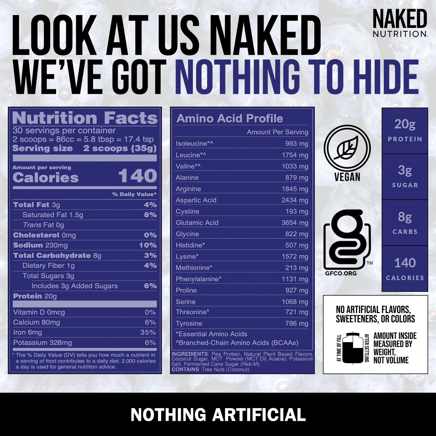 Naked Shake - Blueberry Muffin Protein Powder - Flavored Plant Based Protein Naked Nutrition buy supplements canada