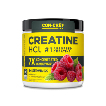 CON-CRET Creatine HCl Powder | Muscle, Cognitive, Cellular Energy Support | No Bloating or Cramps | USA Made & NSF Certified | Raspberry (64 Serving) CON-CRET buy supplements canada
