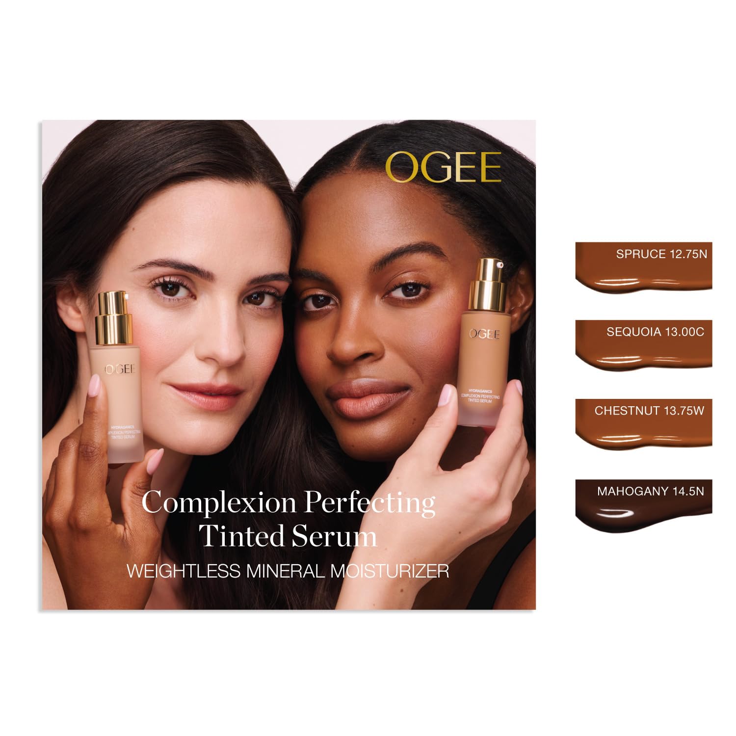 Ogee Complexion Perfecting Liquid Foundation - Lightweight Tinted Moisturizer For Face (Mahogany 14.5N - Deep Cocoa (Rich Undertones) - with Vitamin C & Jojoba Oil - Certified Organic & Made in USA Ogee buy supplements canada