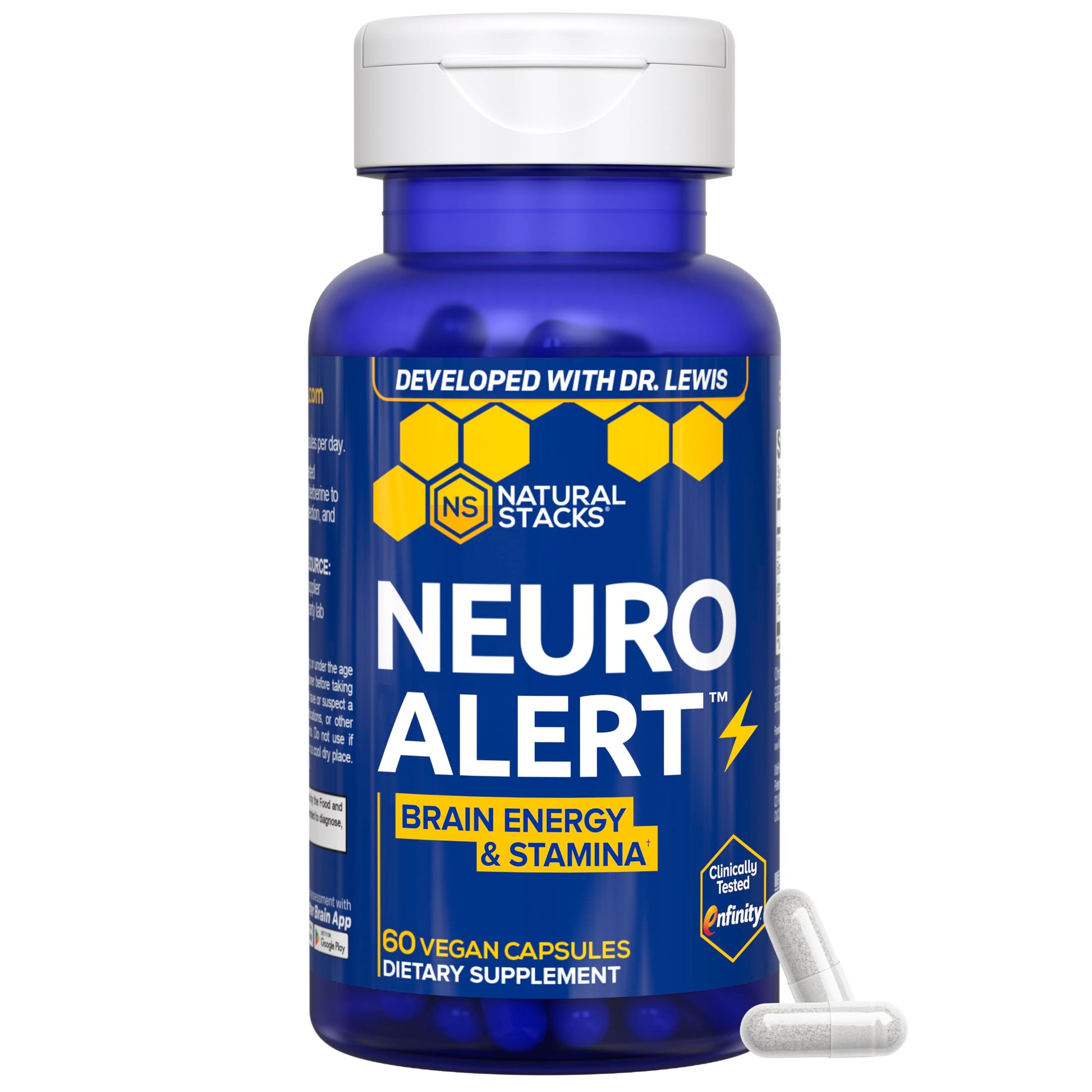 NATURAL STACKS NeuroAlert - 200mg Paraxanthine Energy Supplement - Caffeine Free Focus w/ 500mg L-Tyrosine & 100mg L-Theanine - 10mg NADH for Cellular Energy Support - 60 Paraxanthine Capsules NATURAL STACKS buy supplements canada