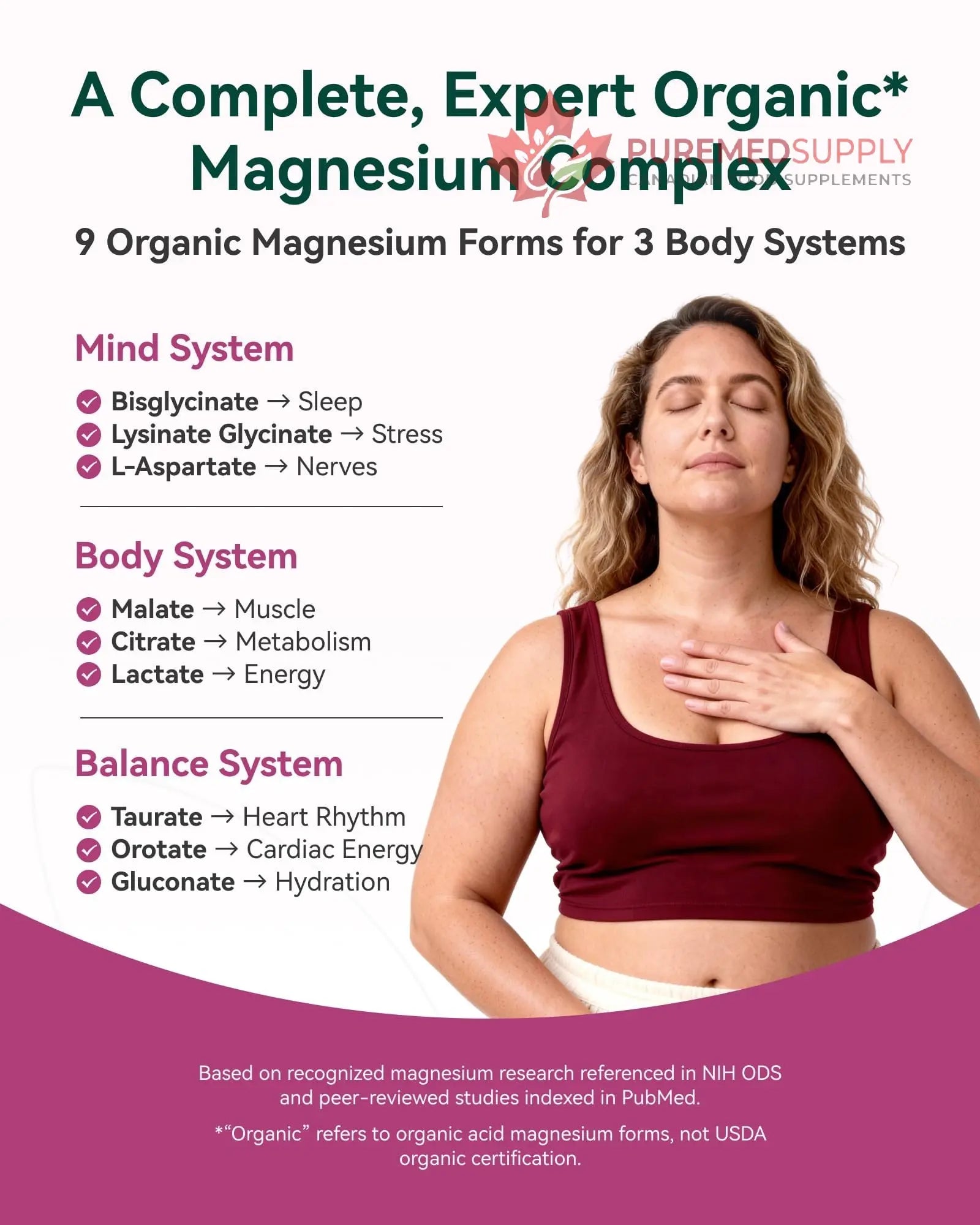 9-in-1 Magnesium Complex, 300mg Magnesium from 9 Organic Forms, Glycinate, Citrate, Malate, High Absorption for Sleep & Relaxation, Energy & Muscle Support, 90 Capsules Inner Brightness buy supplements canada
