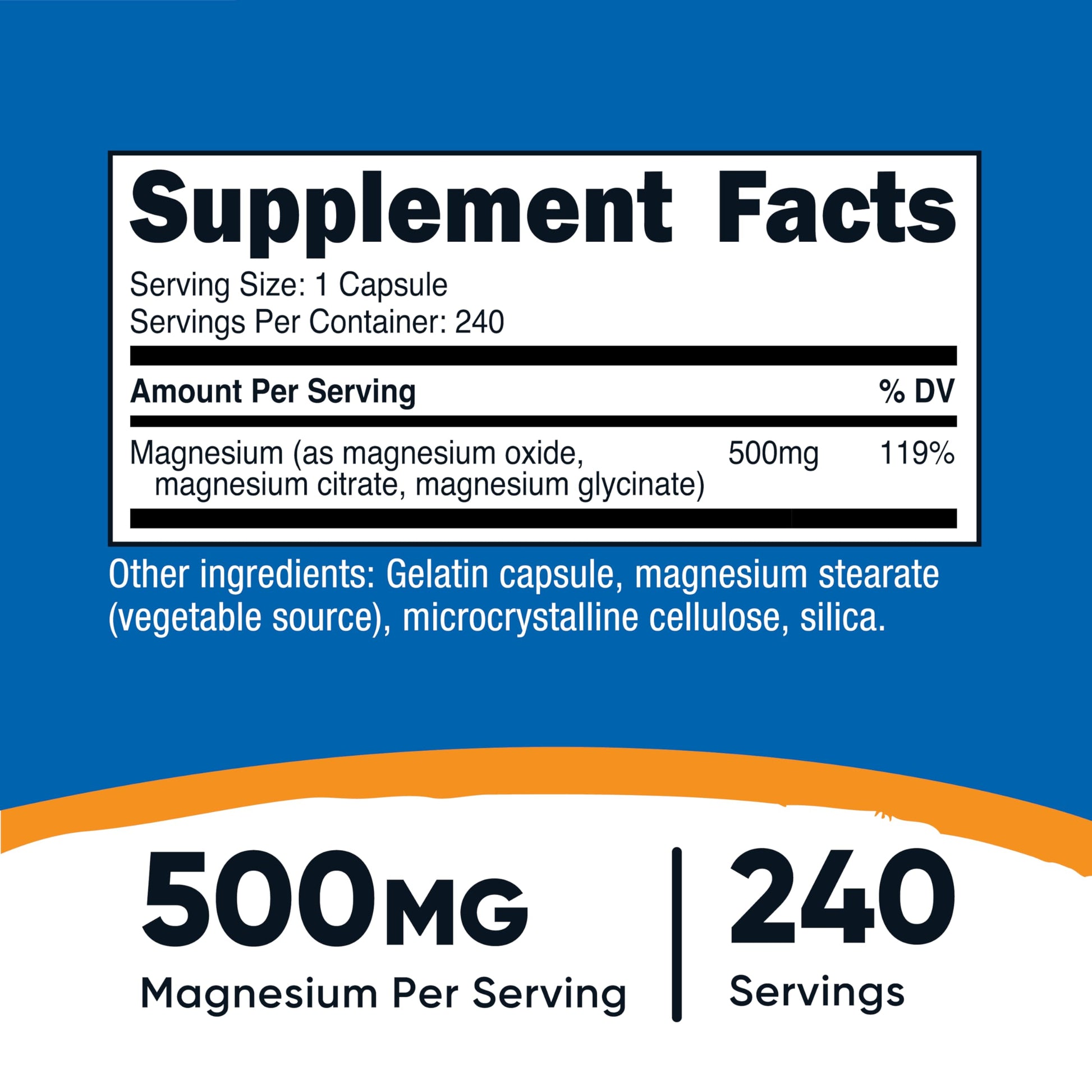 Nutricost Magnesium Complex 500mg, 240 Capsules - Magnesium Oxide, Citrate, and Glycinate - Gluten Free and Non-GMO Nutricost buy supplements canada
