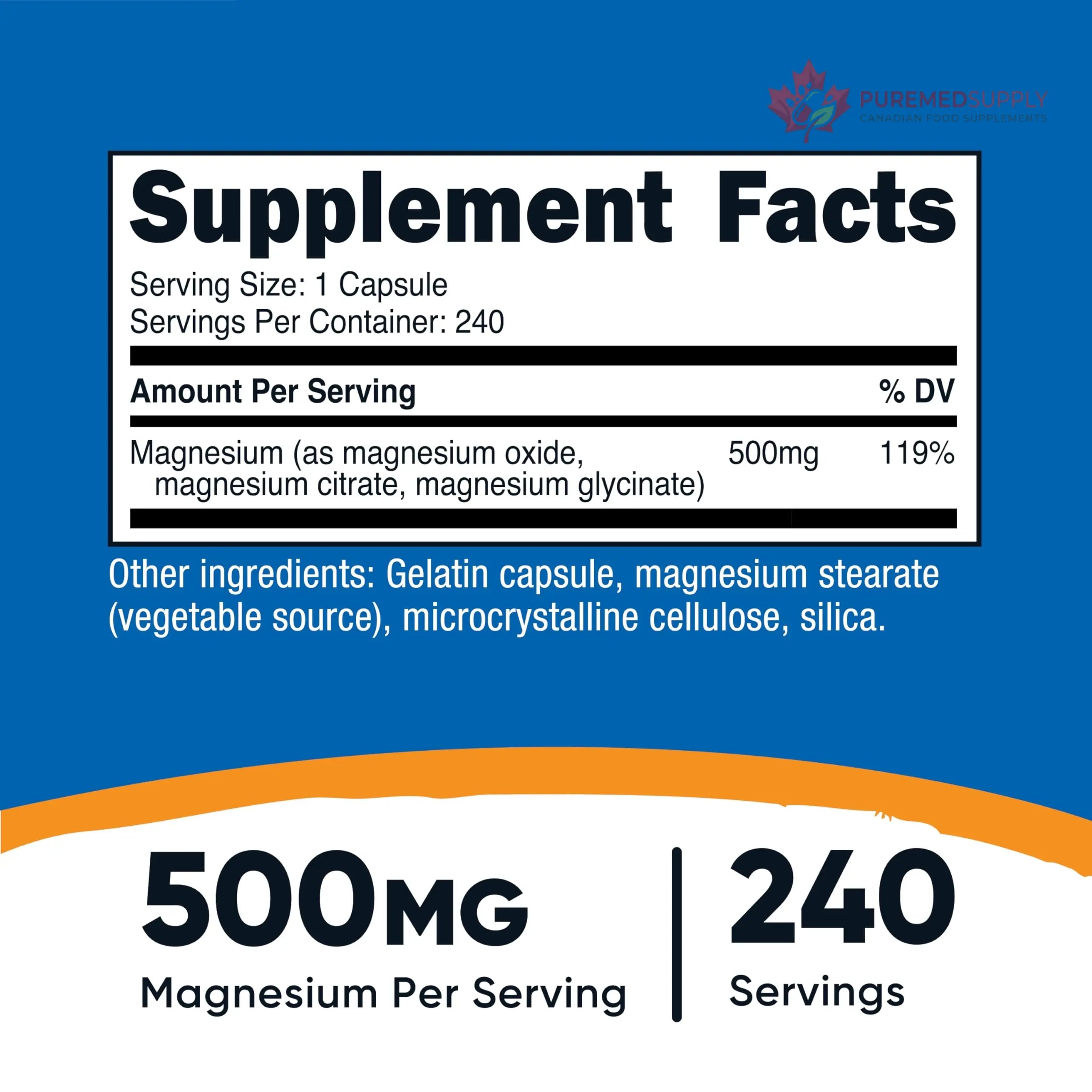 Nutricost Magnesium Complex 500mg, 240 Capsules - Magnesium Oxide, Citrate, and Glycinate - Gluten Free and Non-GMO Nutricost buy supplements canada
