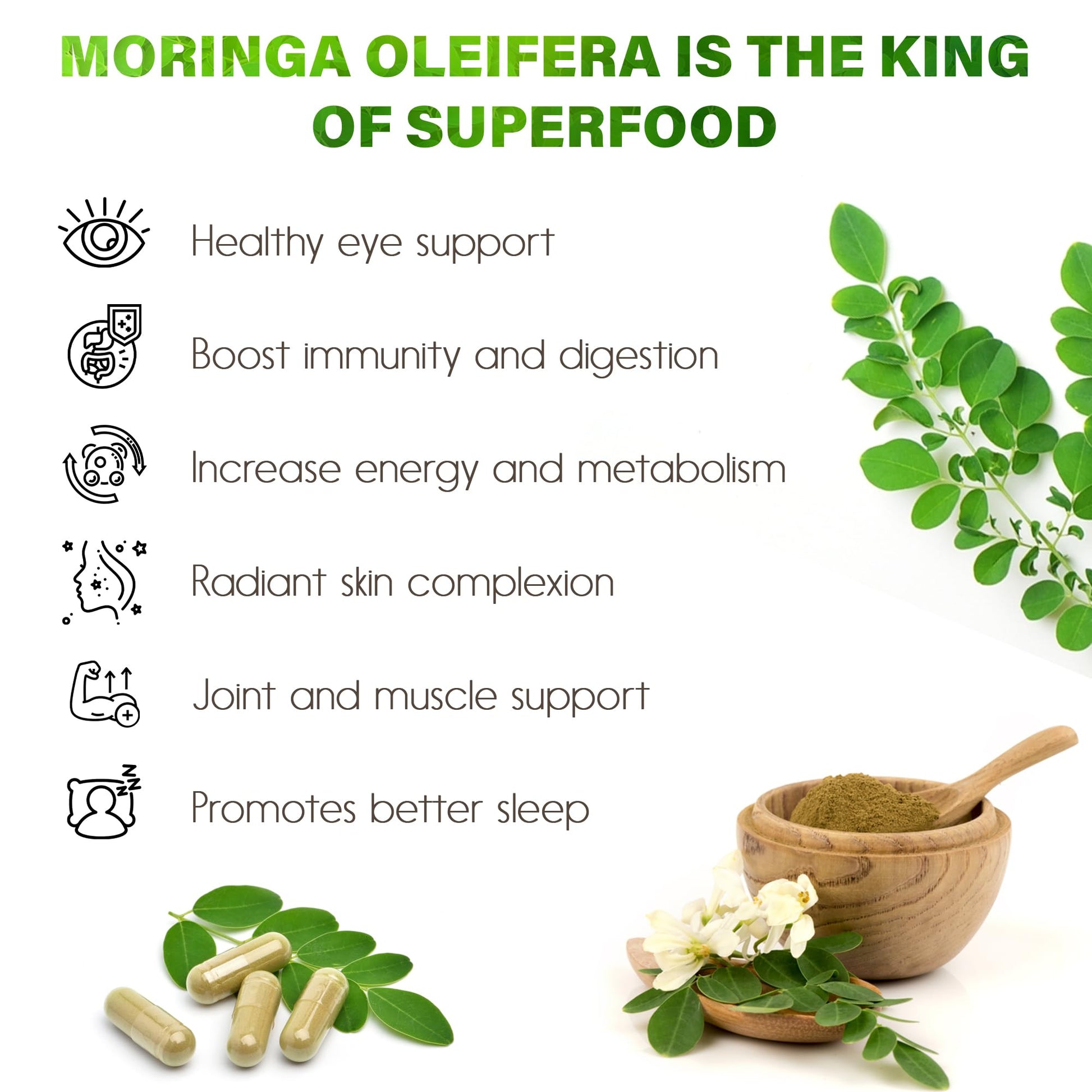 Moringa Capsules| Moringa Oleifera |10,000mg| 300 Capsules| 100% Pure| Non-GMO FitVitality buy supplements canada
