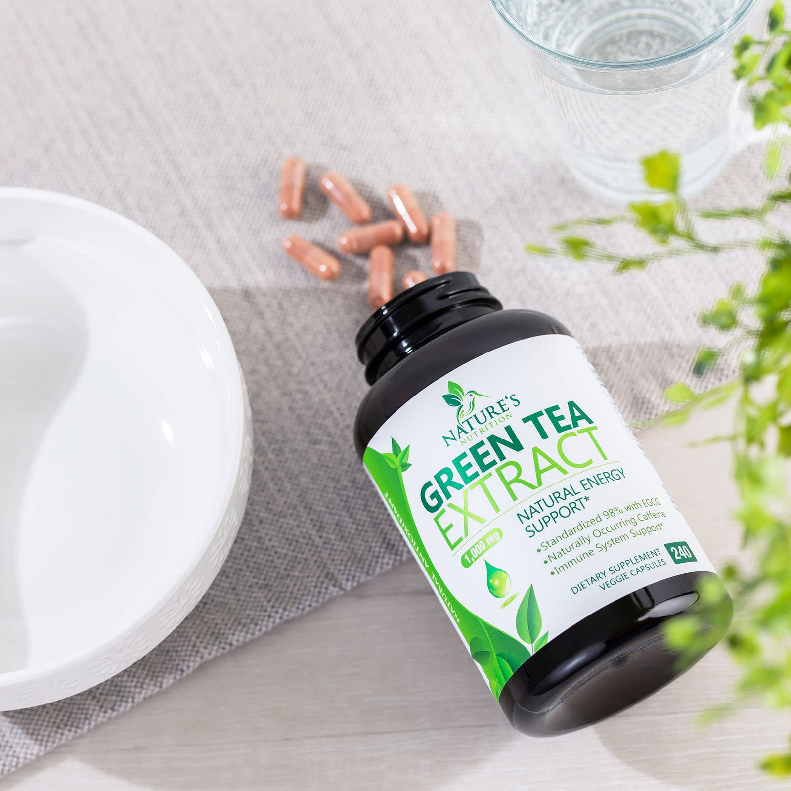 Green Tea Extract Capsules 1000mg 98% Standardized EGCG - 3X Strength for Natural Nature's Nutrition buy supplements canada
