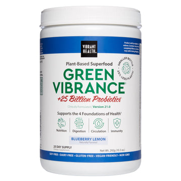 Vibrant Health, Green Vibrance, Superfoods Powder with 70+ Plant-Based Whole Foods & 25 Billion Probiotics Per Serving, Blueberry Lemon, 25 Servings Vibrant Health buy supplements canada