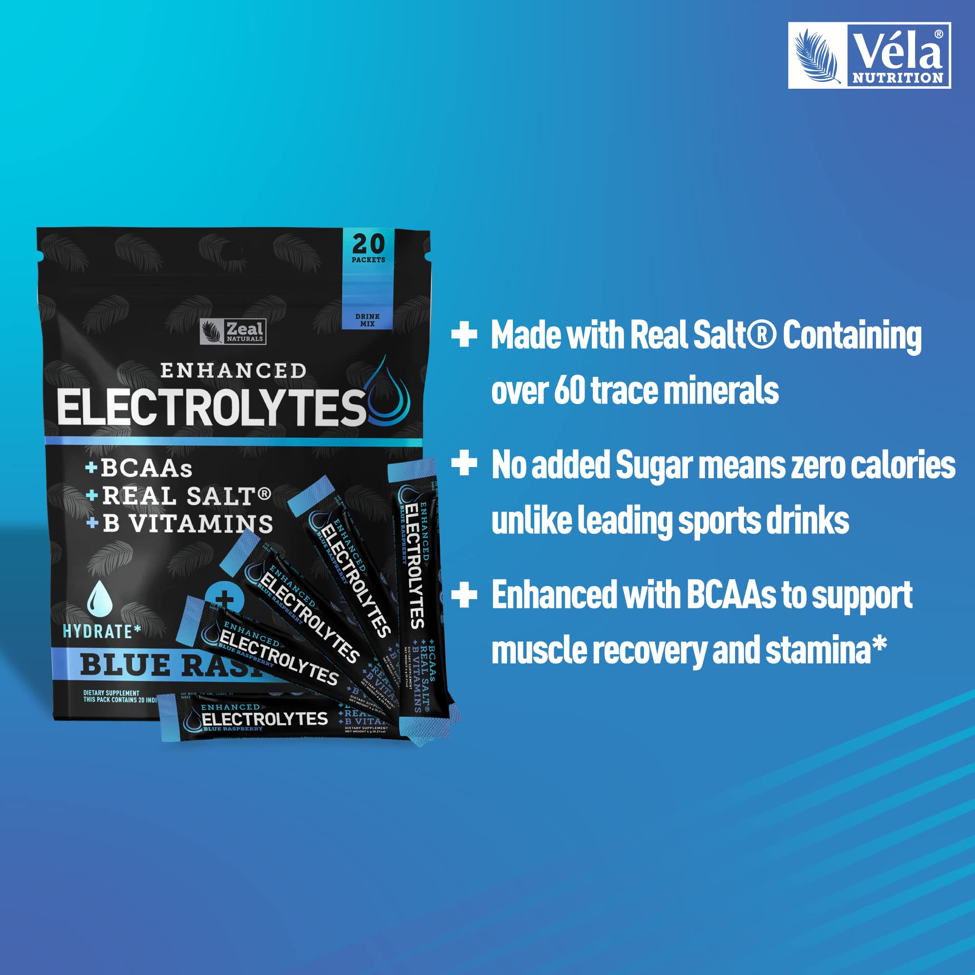Enhanced Powder Stick Packs (Blue Raspberry - 20 Packets) Sugar Free + BCAA B-Vitamin Zeal Naturals buy supplements canada