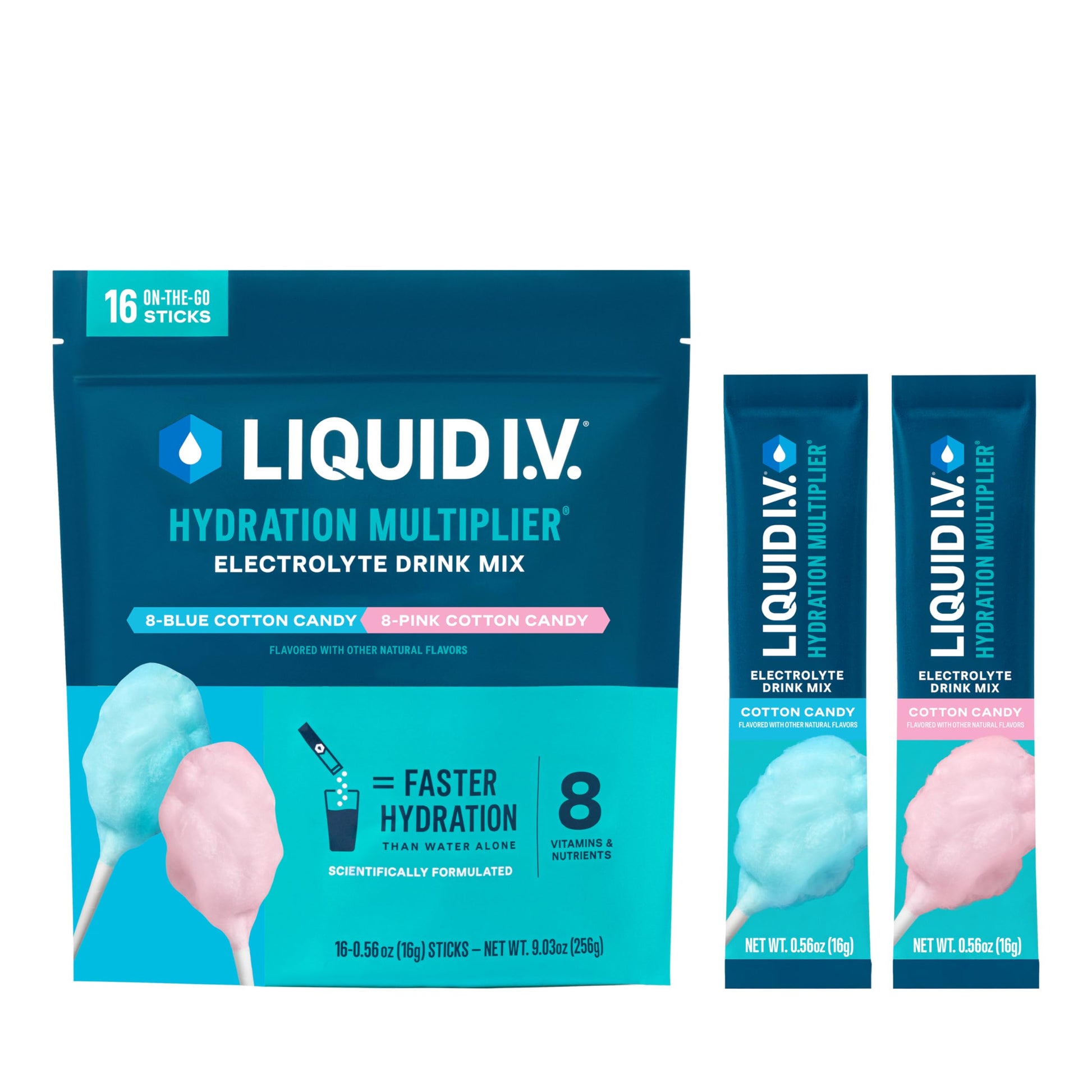 Liquid I.V.® Hydration Multiplier - Cotton Candy | Electrolyte Powder Drink Mix | 1 Pack (16 Servings) Liquid I.V. buy supplements canada
