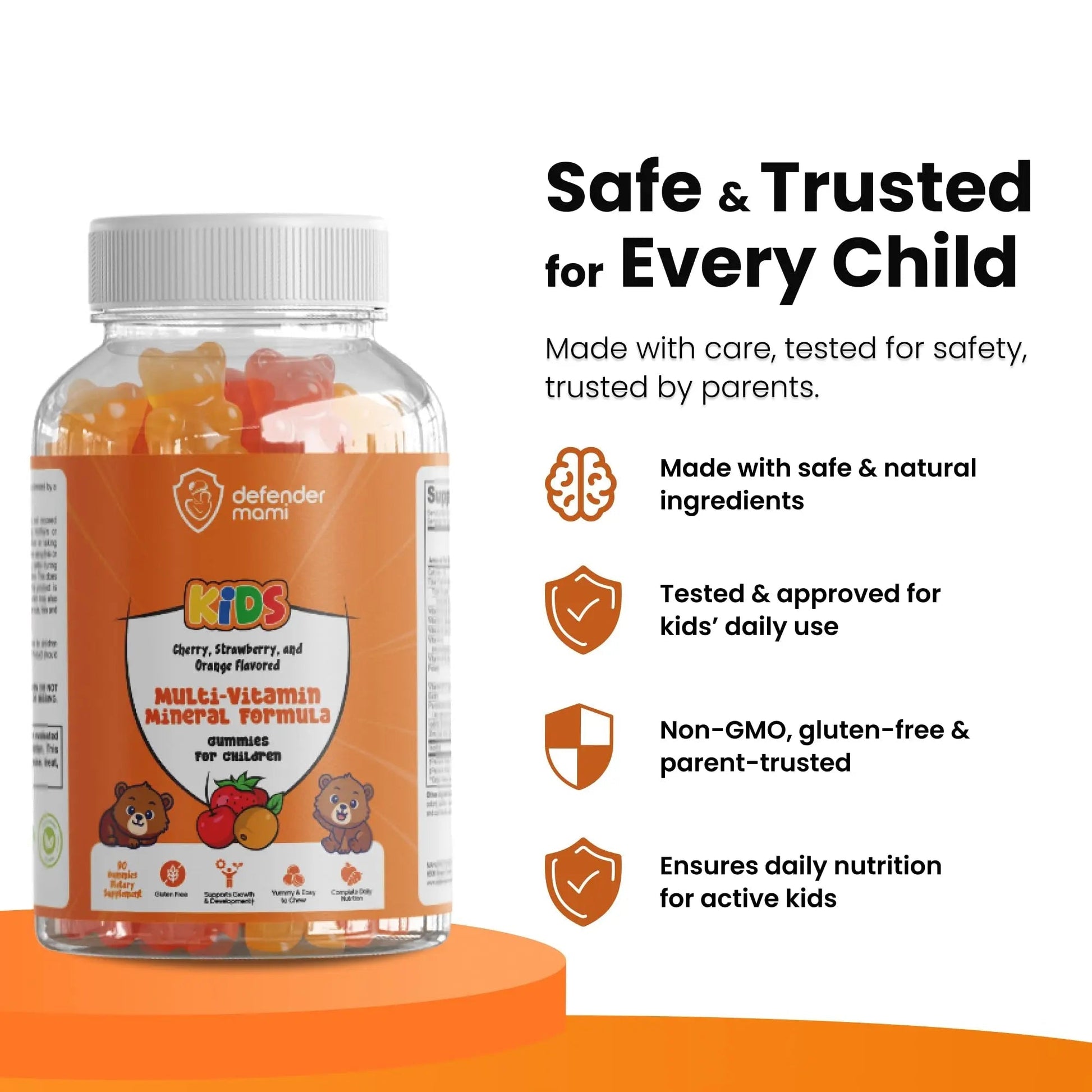 Defender Mami Kids Vitamin Gummies – Multivitamin & Mineral Formula, Non‑GMO · Gluten‑Free, 90 Count Chewables for Daily Immune Defender Mami buy supplements canada