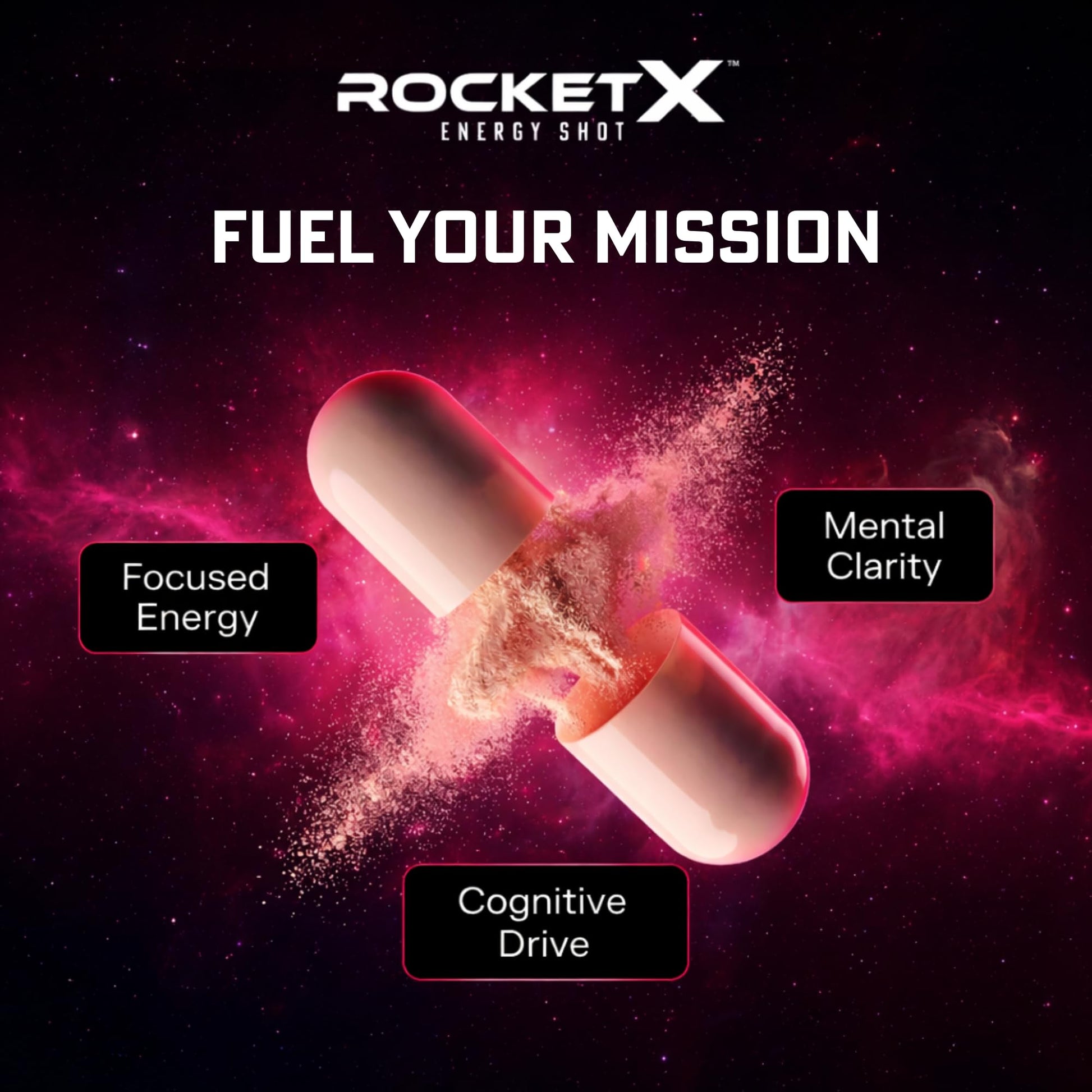 RocketX Dopamine Tech Brain Food Supplement, with L-Tyrosine and B Vitamins for Focus, Mental Clarity and Cognitive Drive, Vegan Capsules, 90 Capsules RocketX Energy buy supplements canada