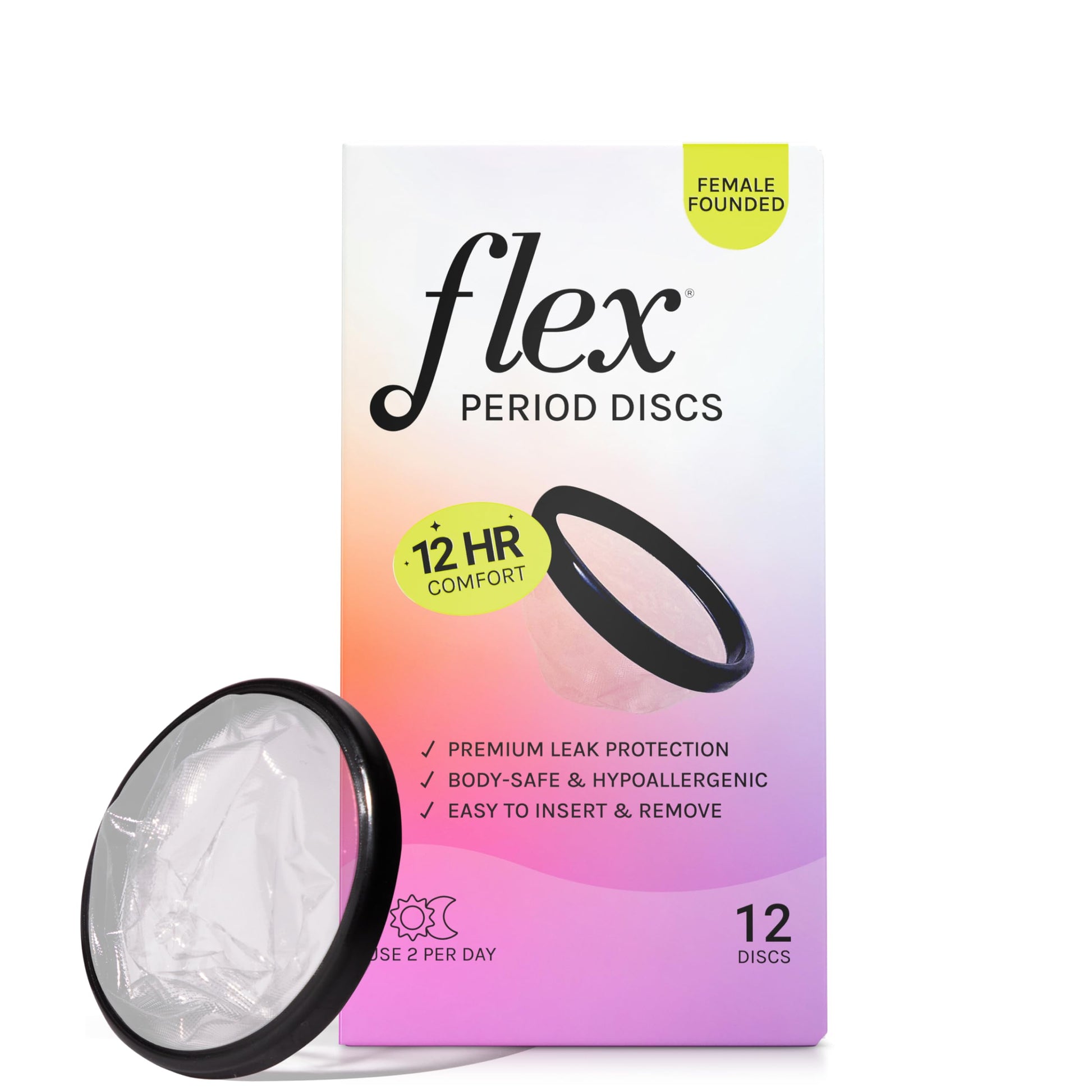 Flex Menstrual Discs | Disposable Period Discs | Reduce Cramps & Dryness | Beginner-Friendly Tampon Alternative | Capacity of 5 Super Tampons | Made in Canada | 12 Count FLEX buy supplements canada