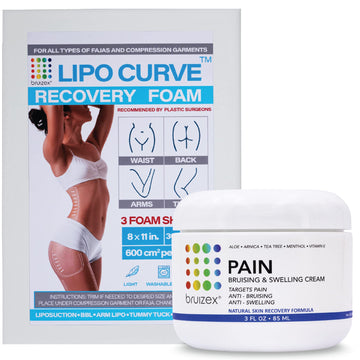 Arnica Montana Bruising & Swelling Cream & LipoCurve Foam Post Surgery Pads Bundle, for Liposuction Post Surgery Recovery & Lymphatic Drainage Bruizex buy supplements canada
