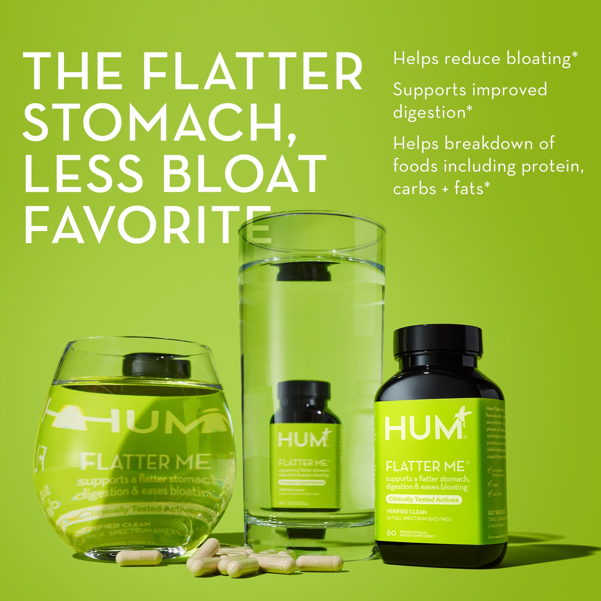 HUM Flatter Me Supplement for Daily Bloating - 18 Full Spectrum Digestive HUM buy supplements canada