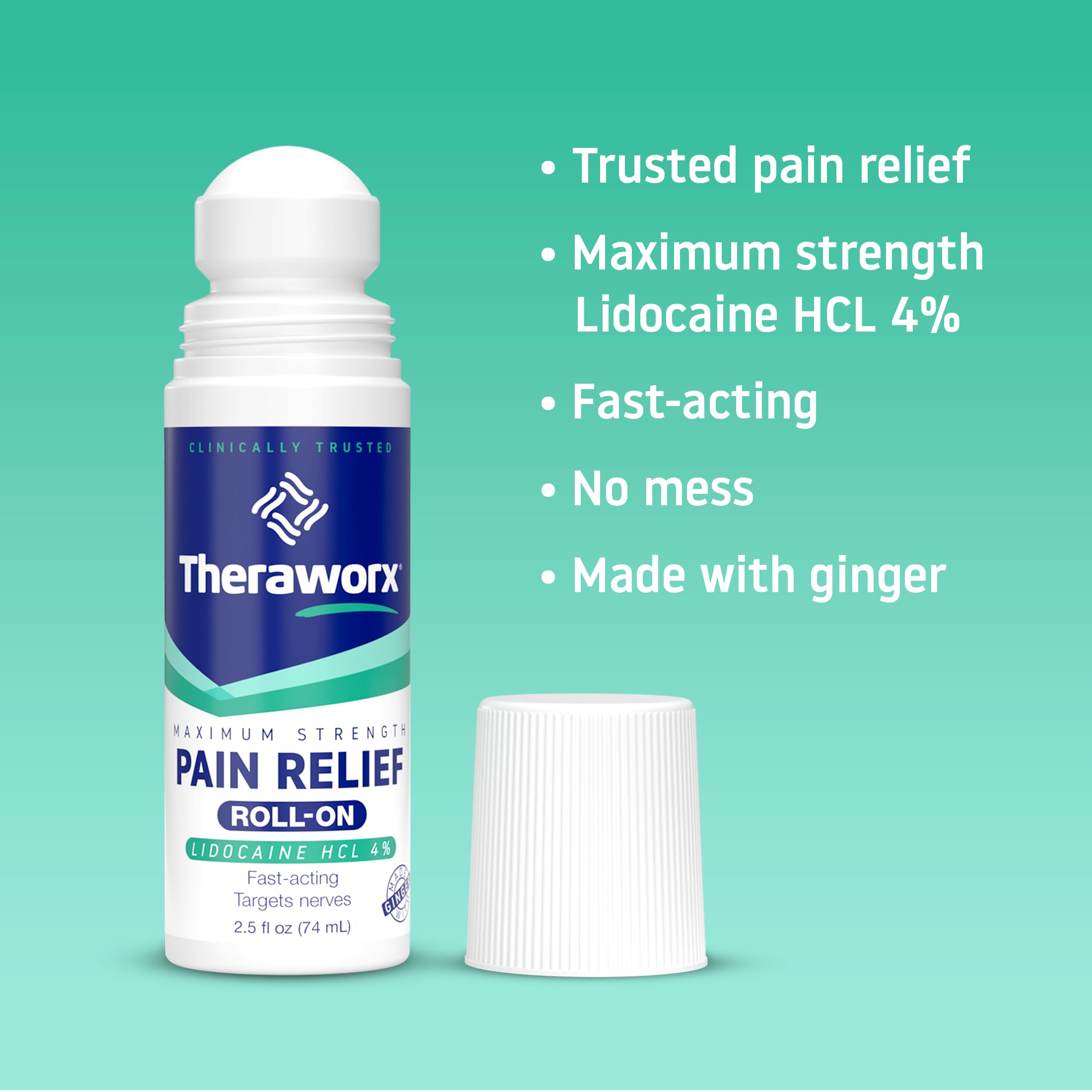 Theraworx Maximum Strength Pain Relief Roll-On with Lidocaine, Fast-Acting - 2.5 Oz - 1 Count Theraworx buy supplements canada