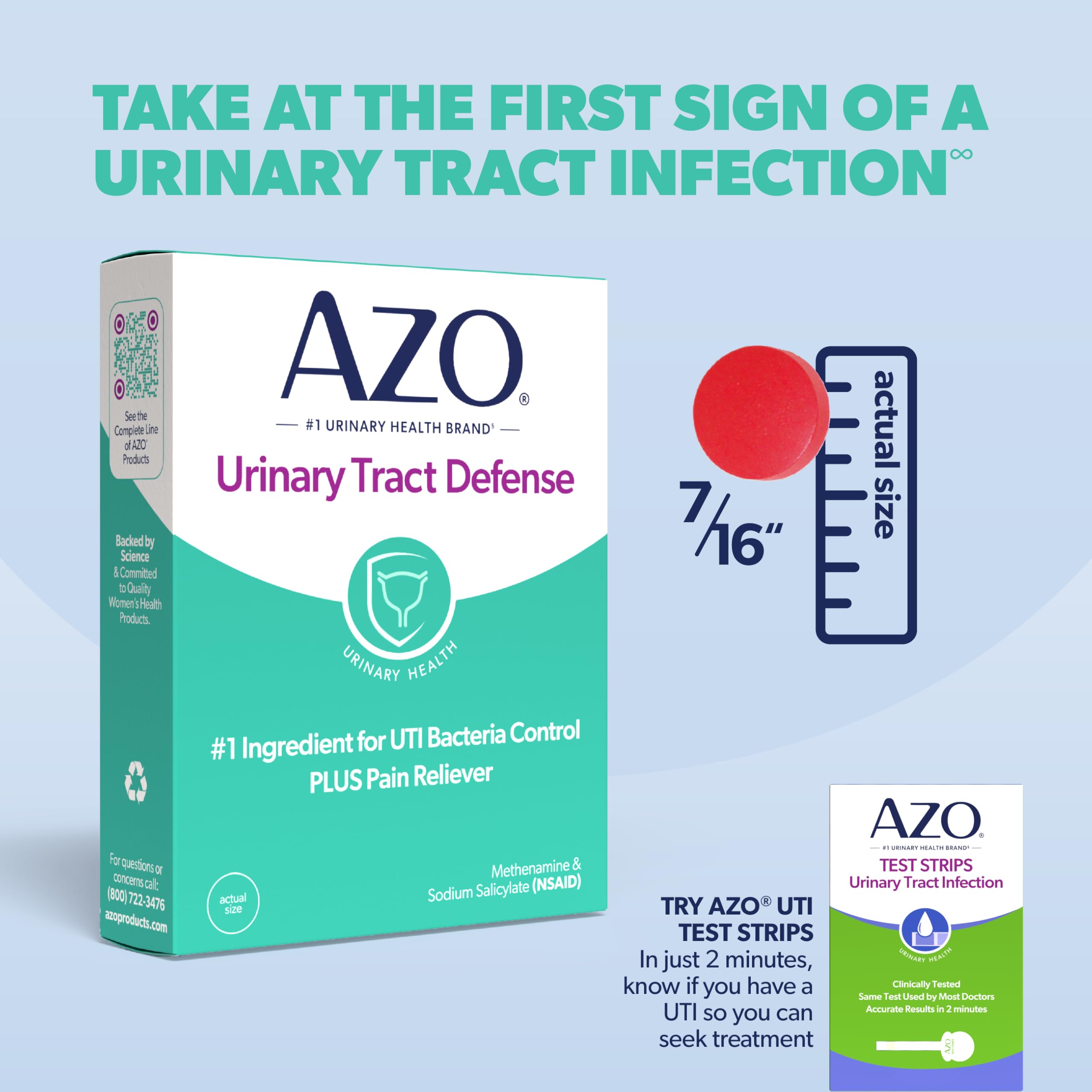 AZO Urinary Tract Defense Antibacterial Protection, FSA/HSA Eligible, Helps Control a UTI Until You Can See a Doctor, from The No. 1 Most Trusted Urinary Health Brand, 24 Count (Pack of 1) AZO buy supplements canada