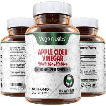 Vegan Labs Apple Cider Vinegar Capsules with The Mother- 180 Vegan Capsules Vegan Labs buy supplements canada