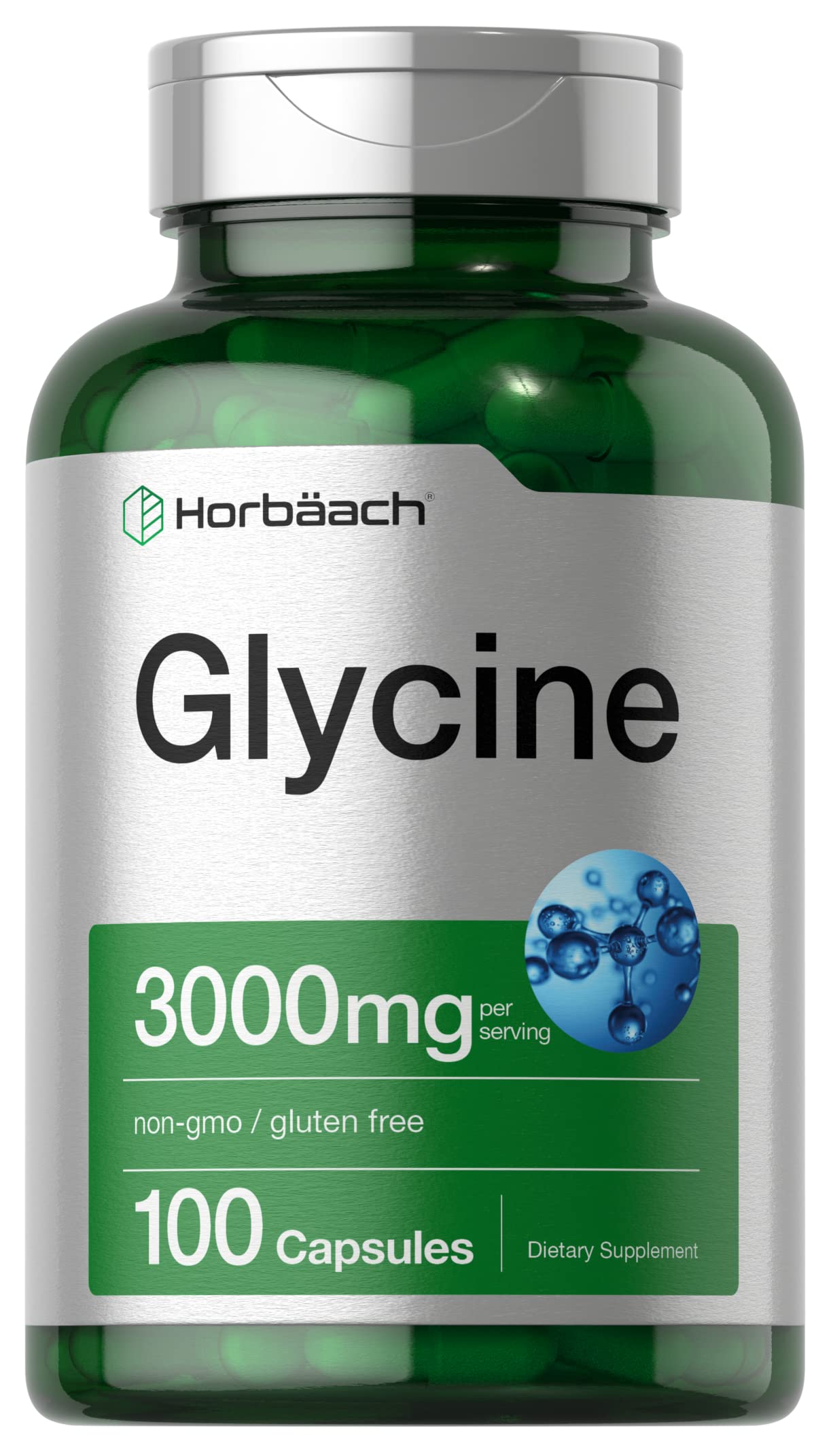 Glycine 3000 mg 100 Capsules | Non-GMO, Gluten Free Glycine Supplement | by Horbaach Horbäach buy supplements canada