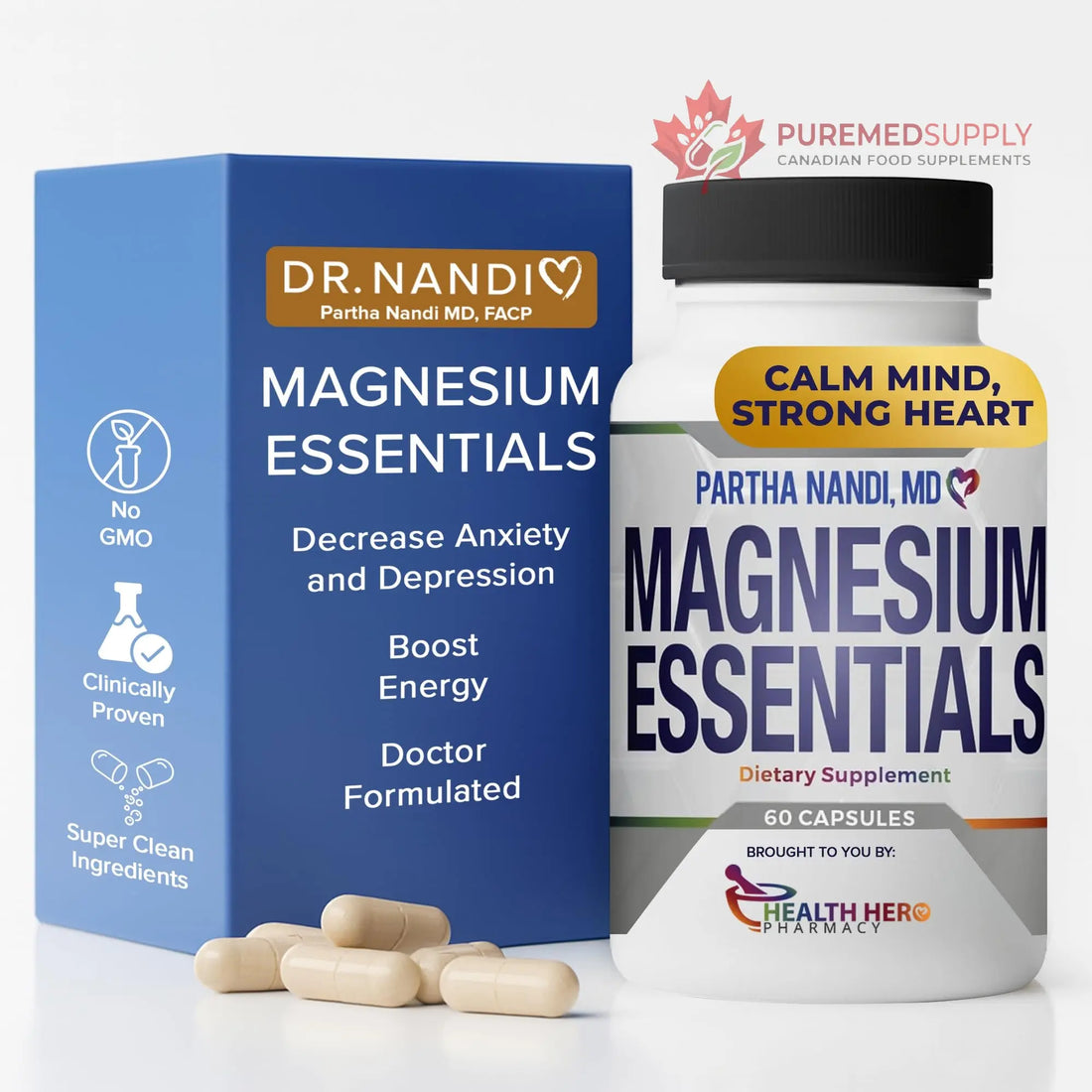 Triple Magnesium Citrate, Malate & Glycinate Complex Supplement – Supports Sleep, Stress, Muscle, Nerve & Heart Health – Advanced High-Absorption Formula – 235mg – 60 Capsules Partha Nandi, MD buy supplements canada