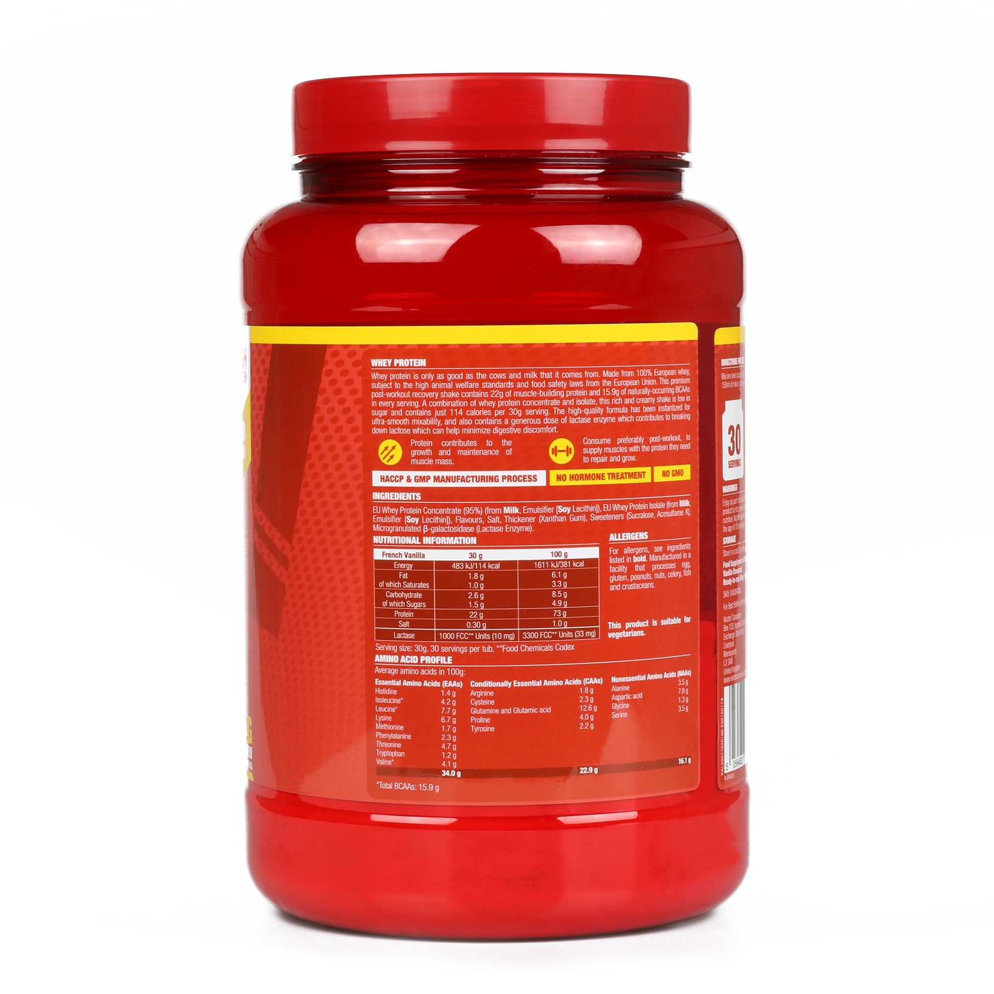 LFC Whey Protein Powder Strawberry Flavour 908g 15.5g Naturally-Occurring BCAAs 21g Protein Vector Consumer buy supplements canada