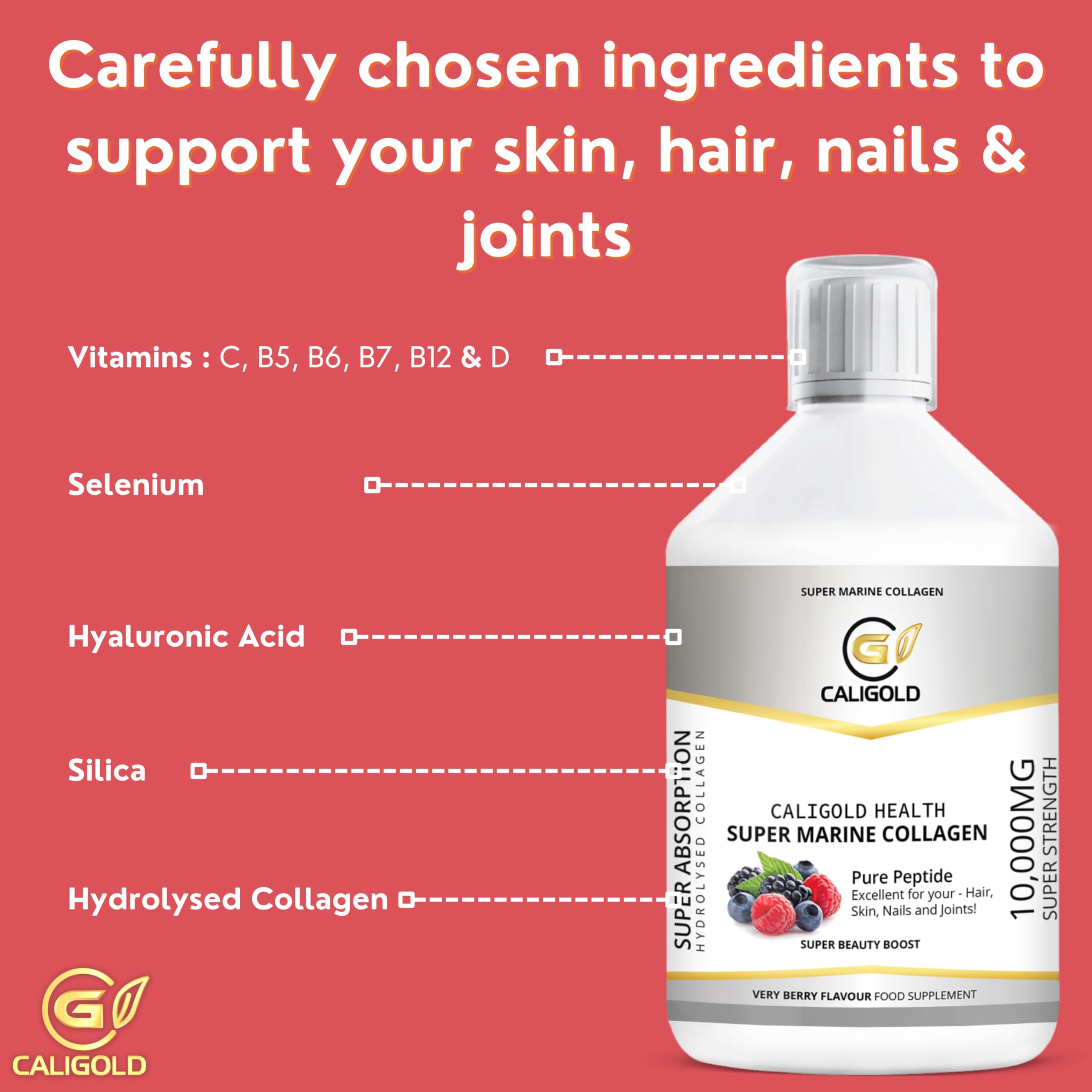 CALIGOLD Health Super Marine Collagen Liquid - Excellent for Hair, Skin, Nails and Joints CALIGOLD buy supplements canada