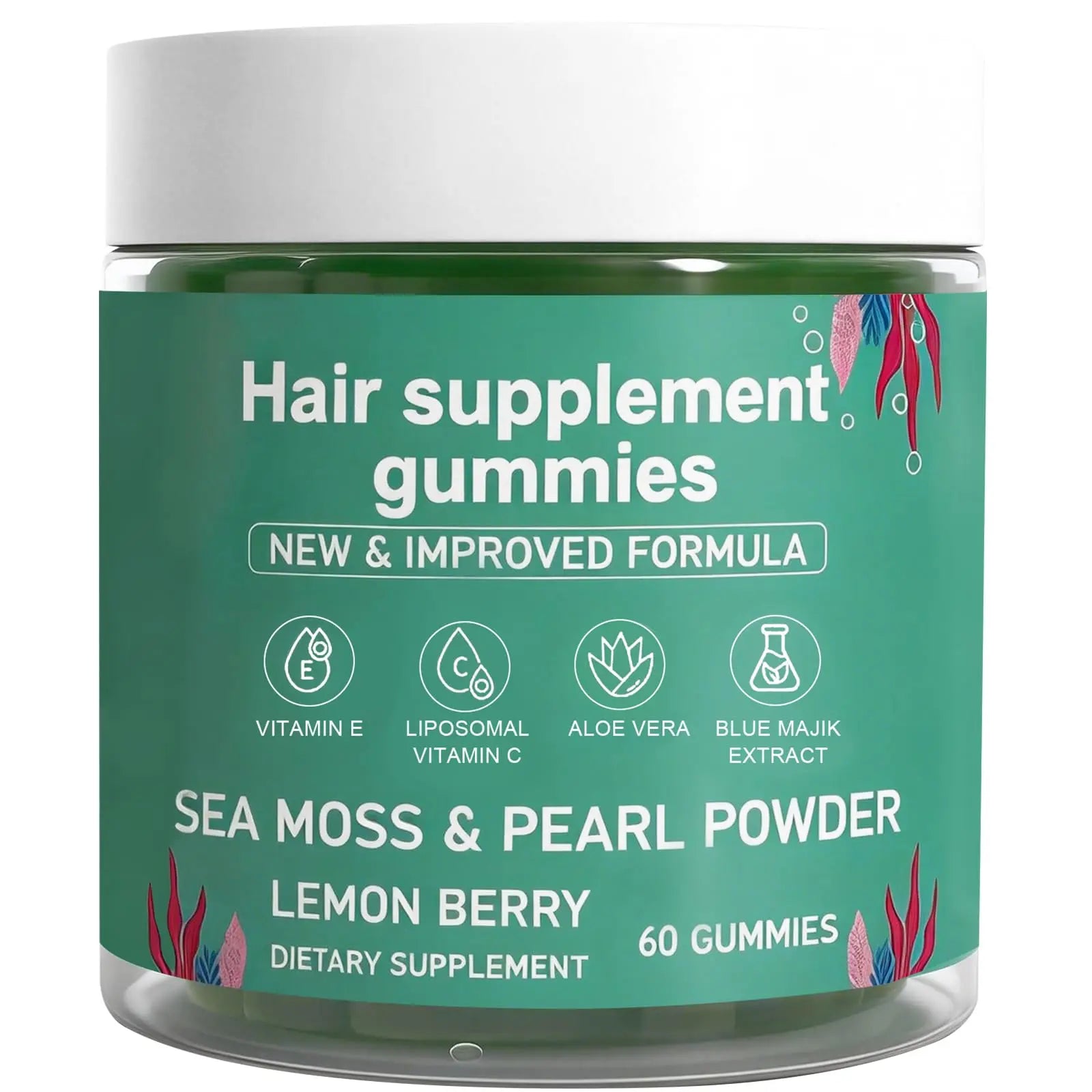 YATIME Hair Loss Gummies,Sea Moss Gummies with Vitamin C, Vitamin E, Aloe Vera, Pearl Powder Support Faster Hair Growth YATIME buy supplements canada