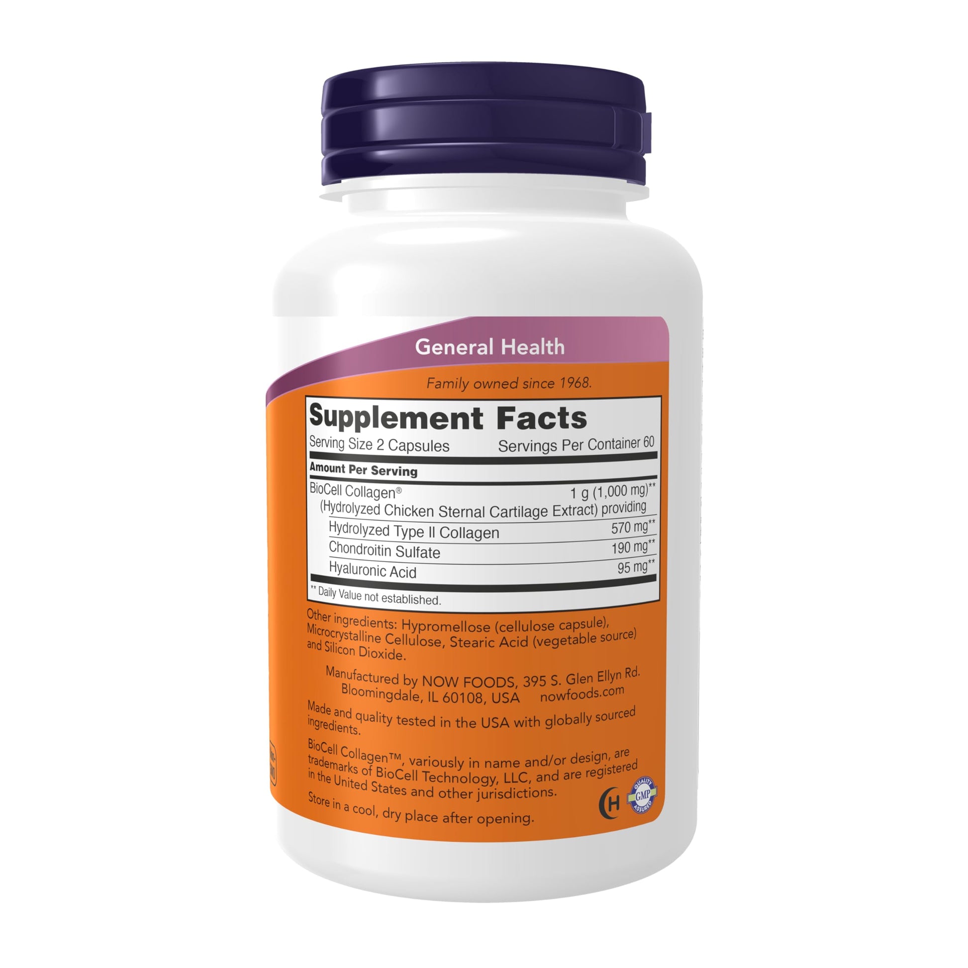 NOW Foods Supplements, BioCell Collagen® Hydrolyzed Type II, Clinically Validated, 120 Veg Capsules NOW Foods buy supplements canada