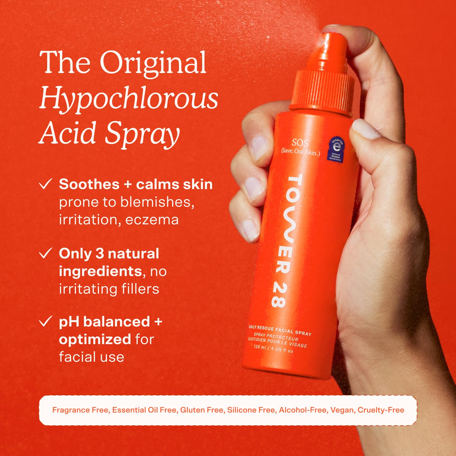 Tower 28 SOS Daily Rescue Facial Spray - Hypochlorous Acid Spray to Help Reduce Redness, Calm Irritation + Alleviate Flare-Ups - Purifying Travel Size Face Toner - Everyday Skin Care Essential (1 oz) Tower 28 buy supplements canada