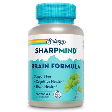 SOLARAY SharpMind Brain Support Formula - Nootropic Brain Supplements - Cognitive and Brain Health Support with Ginkgo Biloba - 60-Day Guarantee, 60 Servings, 60 VegCaps SOLARAY buy supplements canada