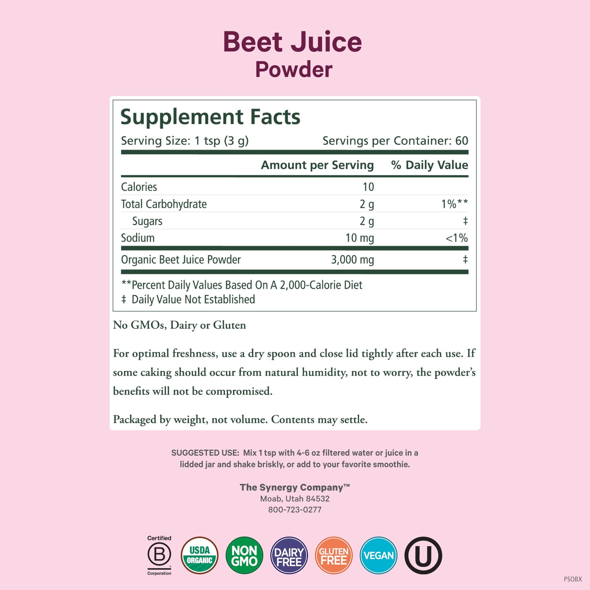 PURE SYNERGY Organic Beet Juice Powder | Pre-Workout Supplement | Organic Beet Root Juice Powder | for Healthy Circulation, Exercise, and Detoxification (6.4 oz.) PURE SYNERGY buy supplements canada