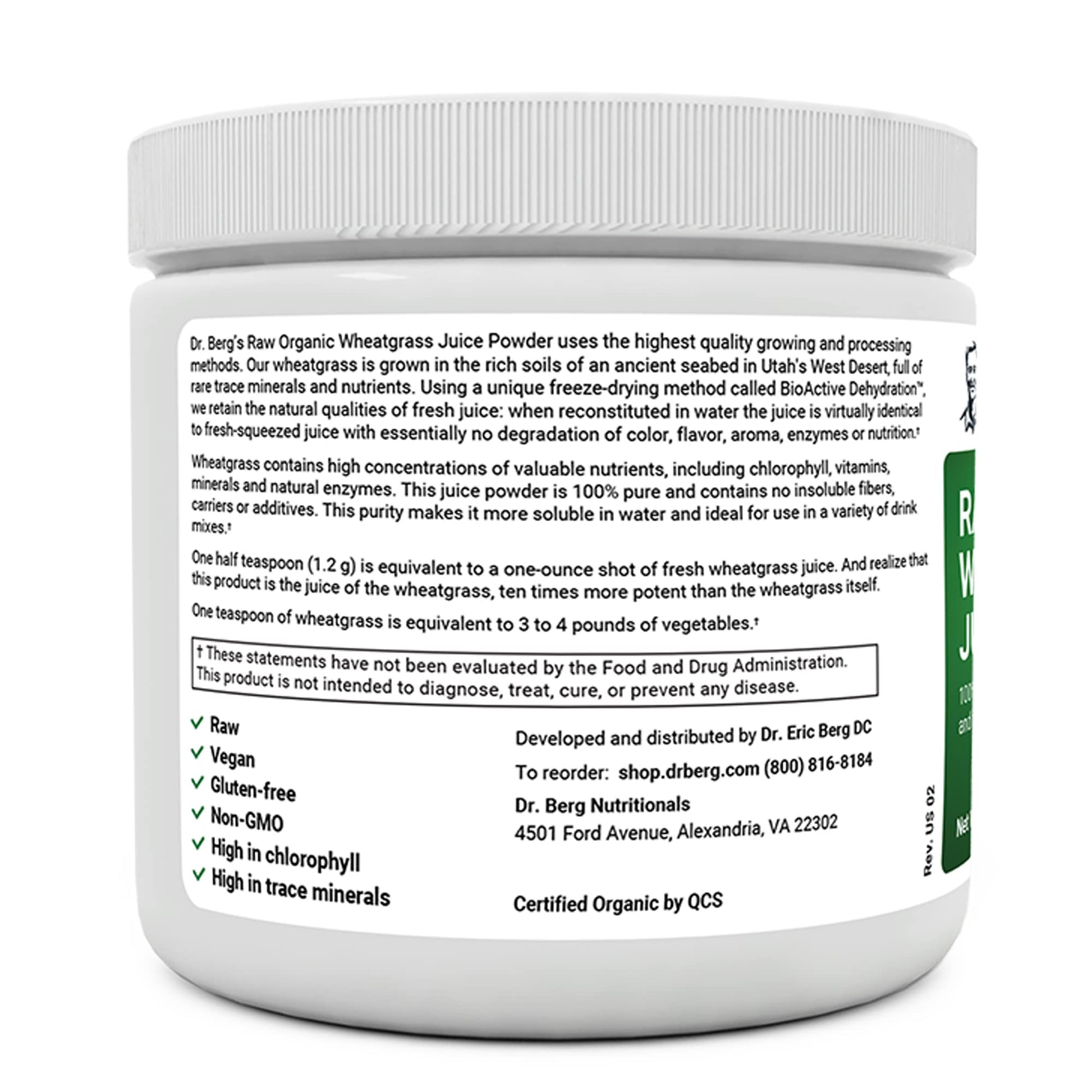 Dr. Berg's Wheatgrass Superfood Powder - Raw Juice Organic Ultra-Concentrated Rich Dr. Berg Nutritionals buy supplements canada
