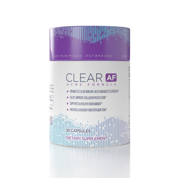 Clear AF Clear Skin Supplement | Skin Barrier Hydration & Clear Complexion Support with Vegan Ceramides, Zinc, Vitamin D3, B6, Riboflavin & Thiamine | Vegan Capsules | 30-Day Supply Clear AF buy supplements canada