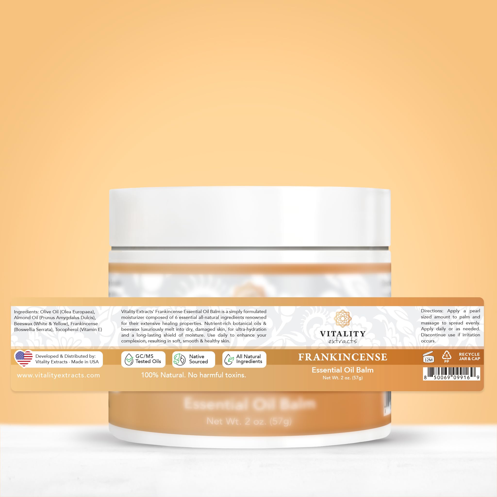 Vitality Extracts Frankincense Balm - 2oz, Boswellia Serrata, Beeswax, Olive Oil, Moisturizer for Dry, Cracked Skin, All Skin Types Vitality buy supplements canada