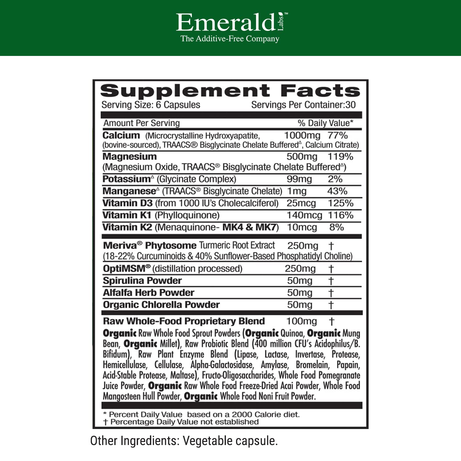 EMERALD LABS Osteo Bone Health - Immune Support & Bone & Joint Supplement with Vitamin D3, K2, Calcium, Magnesium, OptiMSM, Meriva Phytosome & More - 180 Vegetable Capsules EMERALD LABS buy supplements canada
