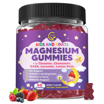 Magnesium Glycinate Gummies 400/200mg for Kids & Adults, NO Melatonin Sleep Aid Magnesium Supplement Gummies with Chamomile, Lavender, L-Theanine & GABA, B6, D3 & K2 for Bone, Relax, Immune Support GORNVB buy supplements canada